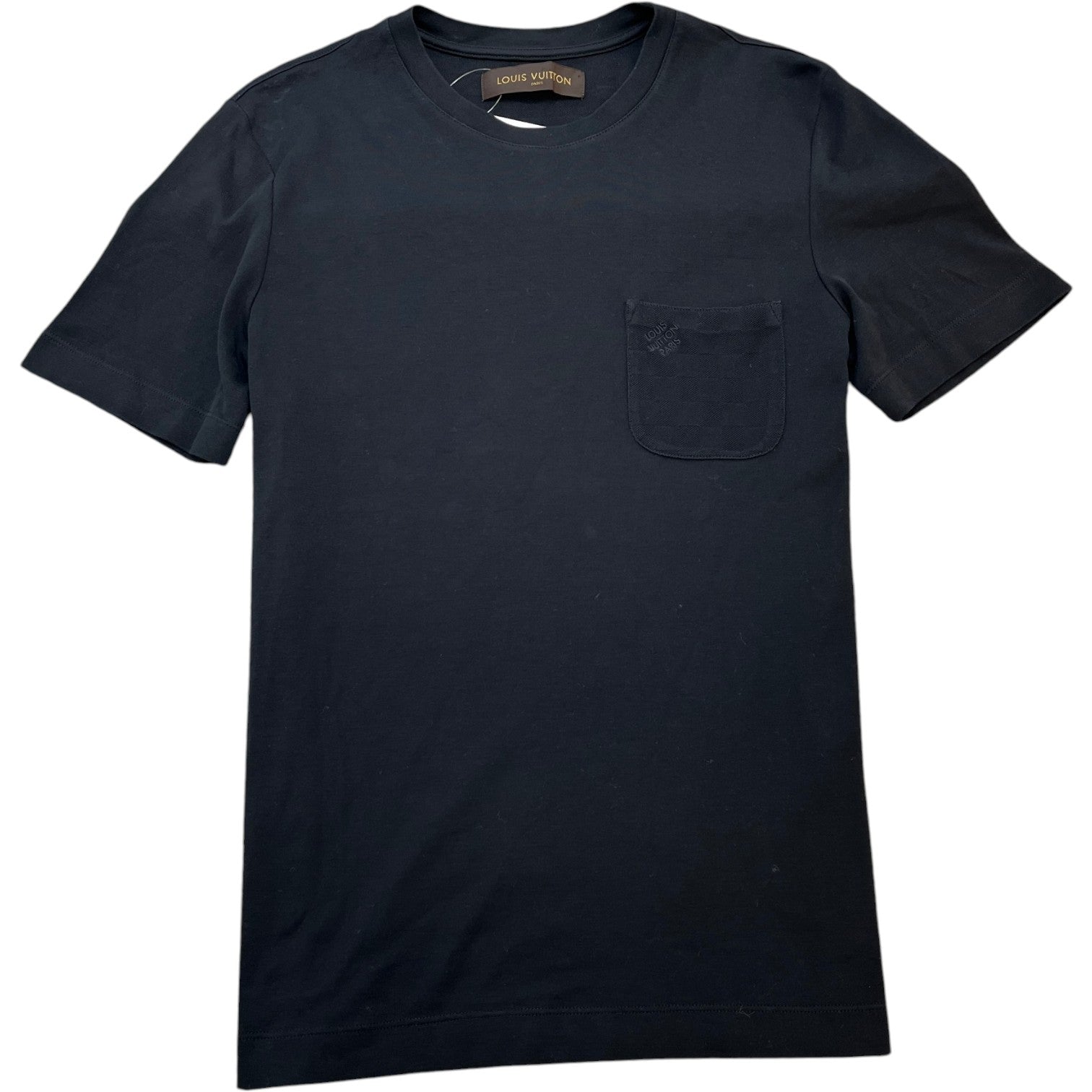 Men's Damier Pocket T-Shirt Black Size S