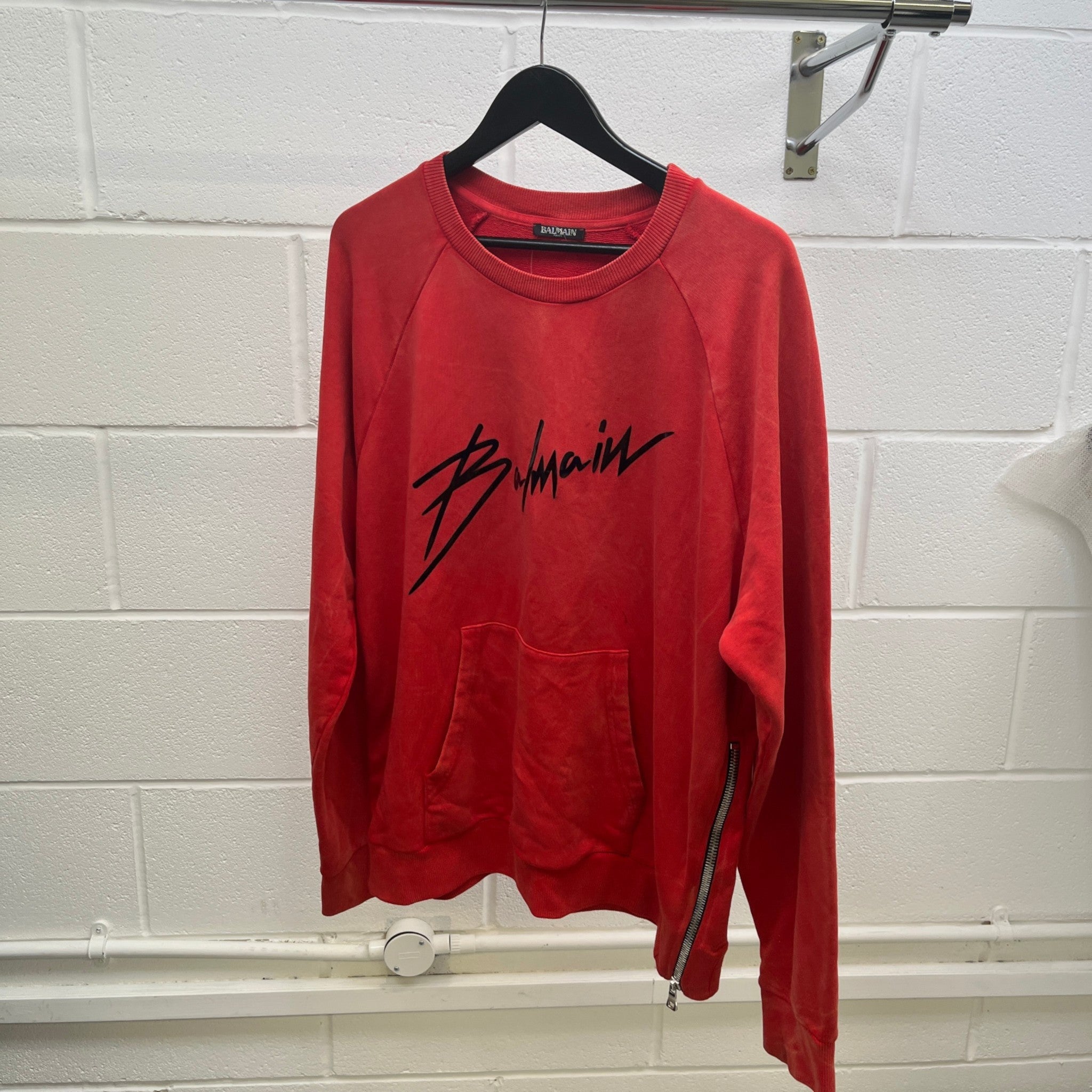 Men's Logo Print Sweatshirt Red Size XXL