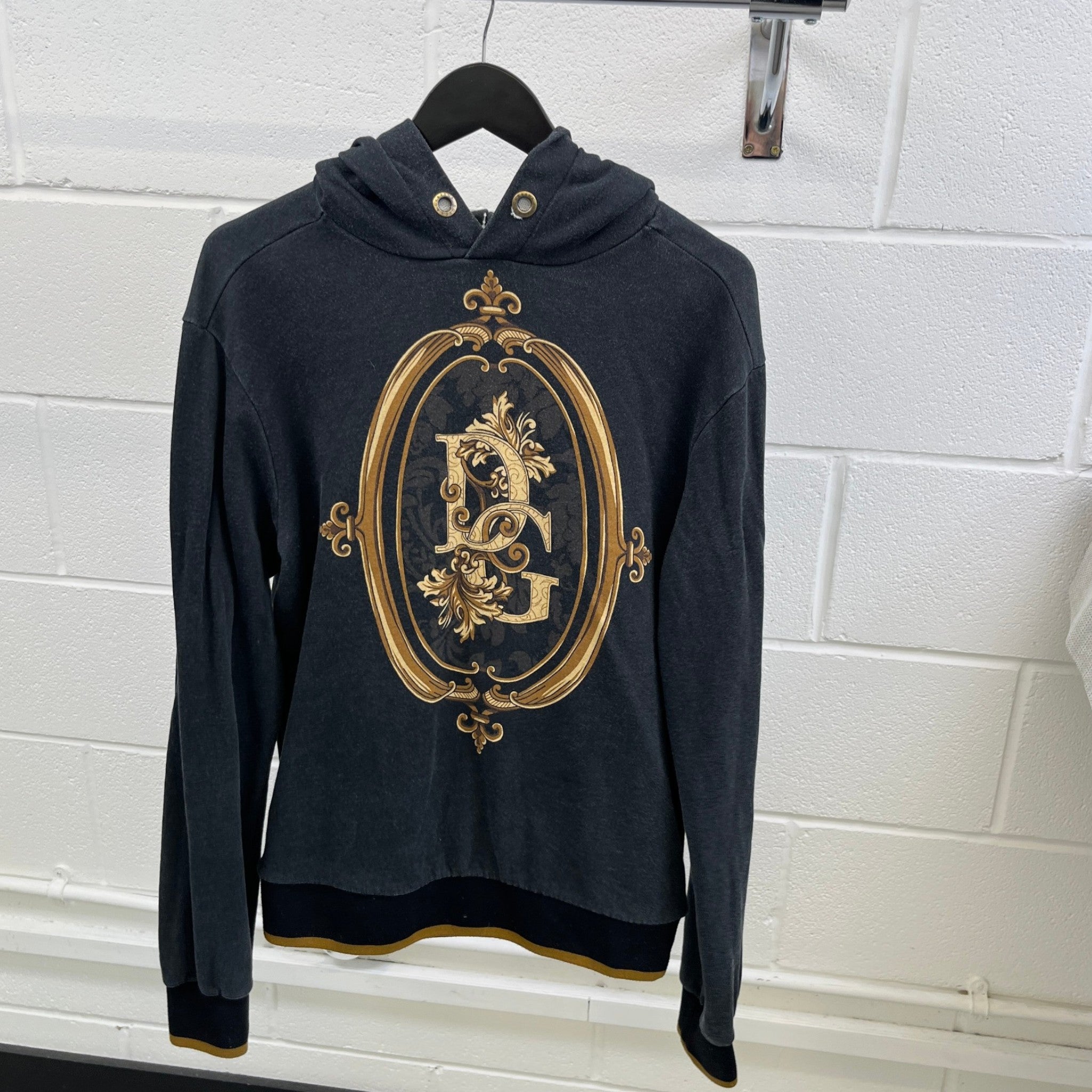 Men's Logo Print Hoodie Grey Size IT 48 / UK M