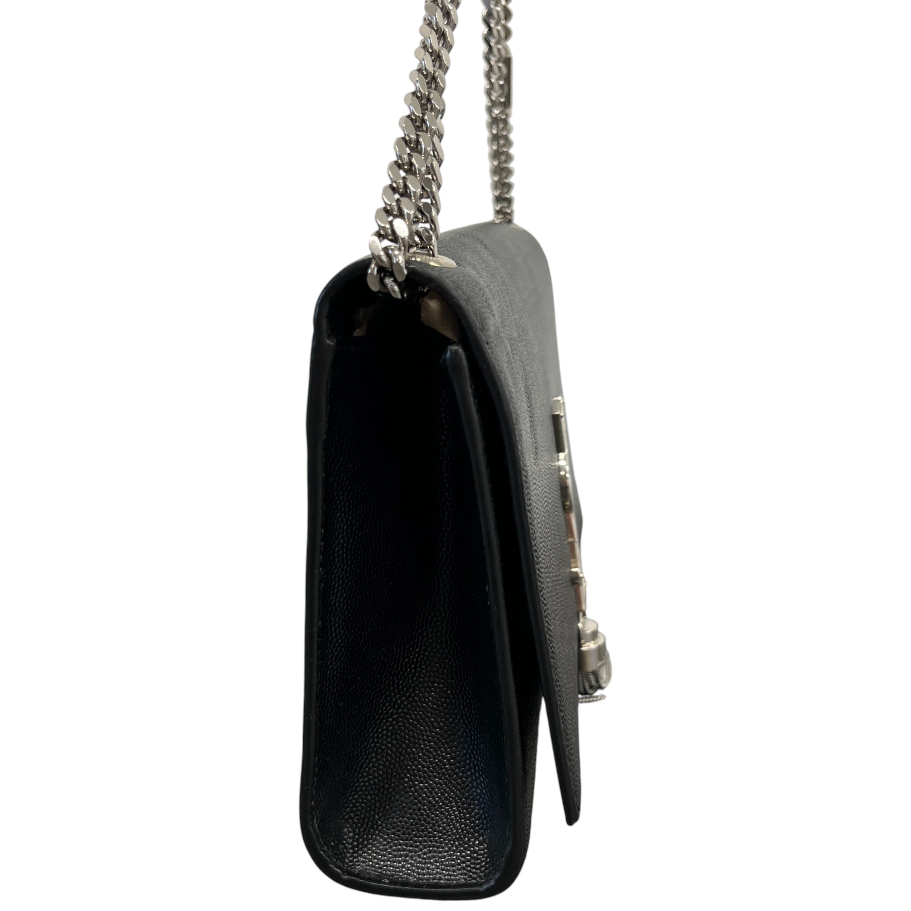 Women's Kate Medium Tassel In Grain De Poudre Bag Black