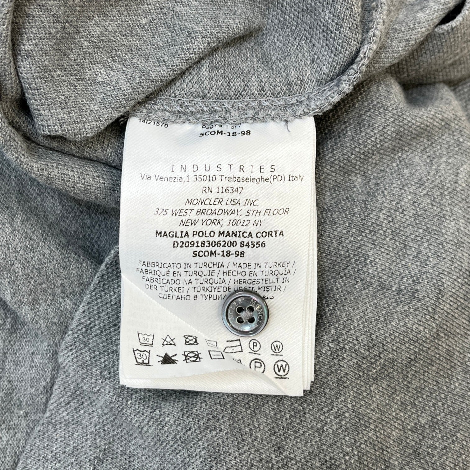 Men's Maglia Polo Shirt Grey Size S