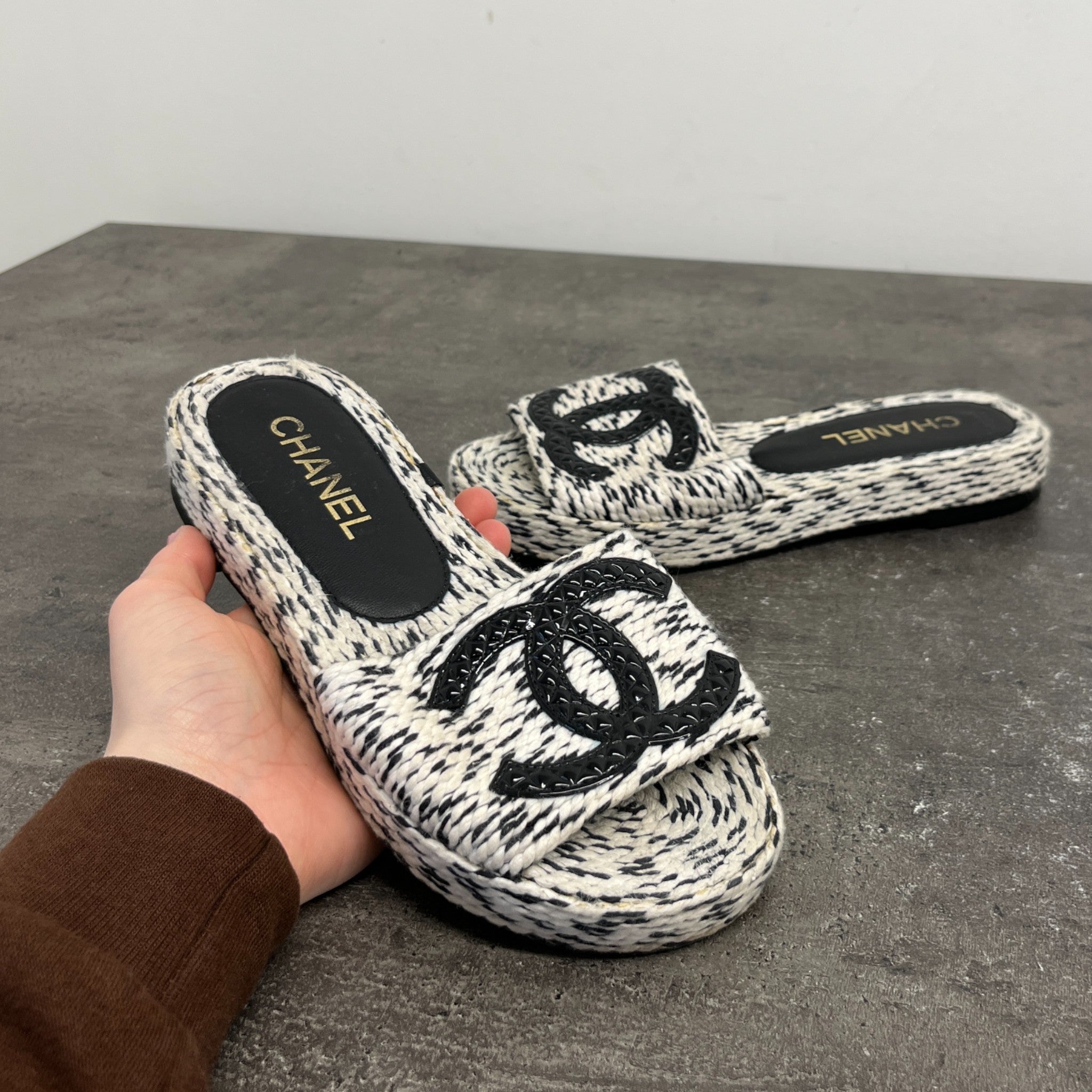 Women's Cc Platform Slides White Size EU 35 / UK 2