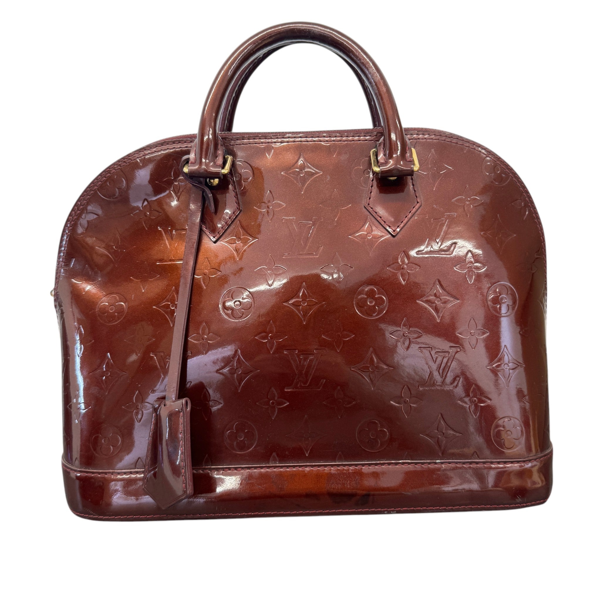 Women's Vernis Leather Alma Pm Bag Burgundy