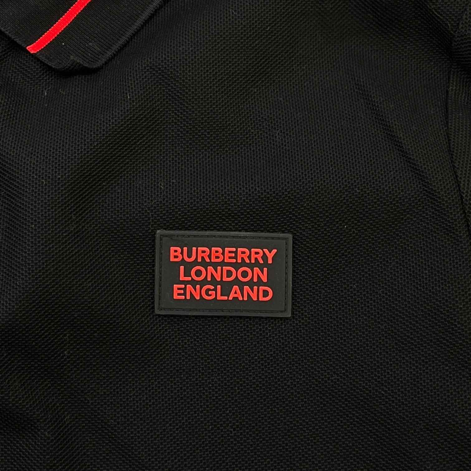 Men's Logo Patch Polo Shirt Black Size XL