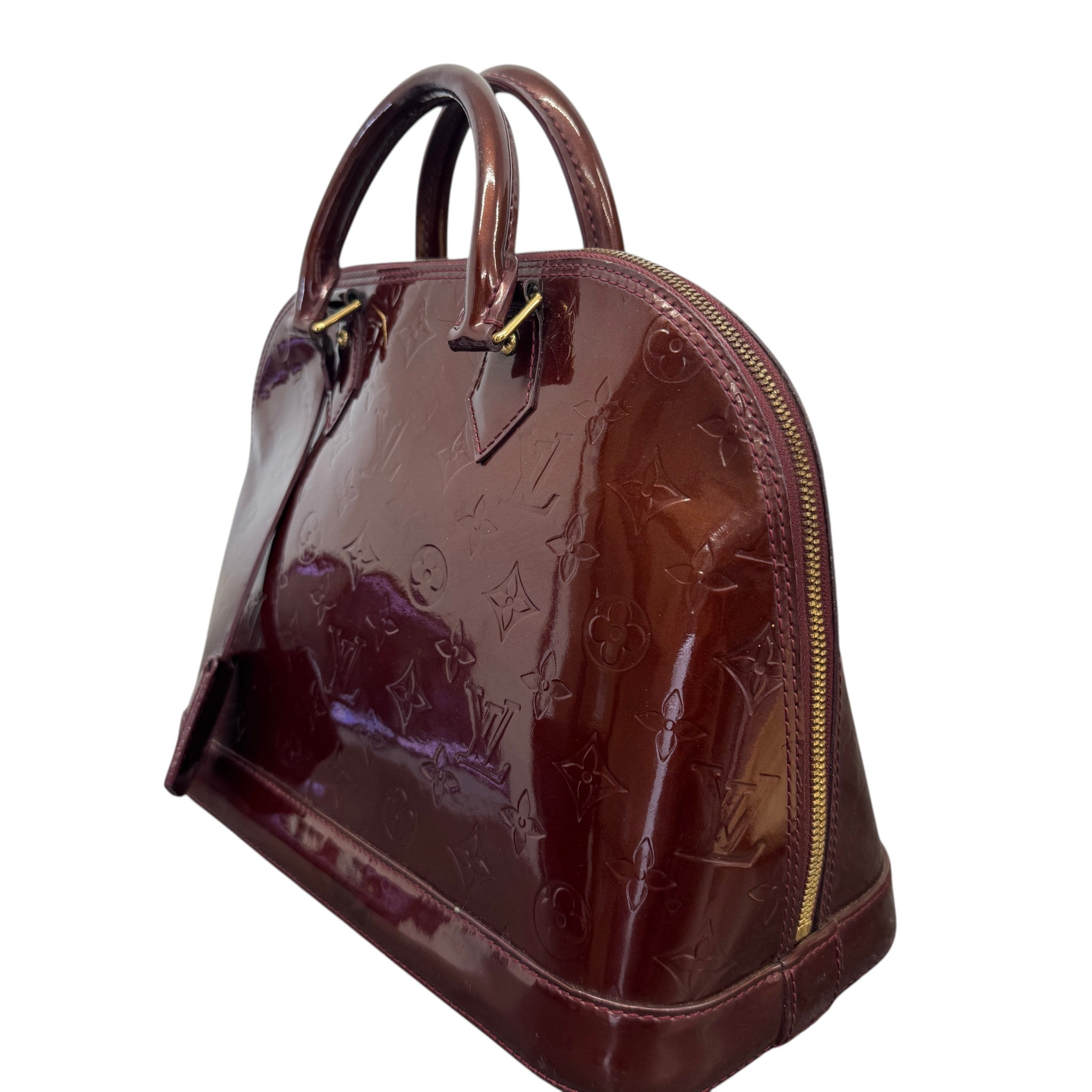 Women's Vernis Leather Alma Pm Bag Burgundy