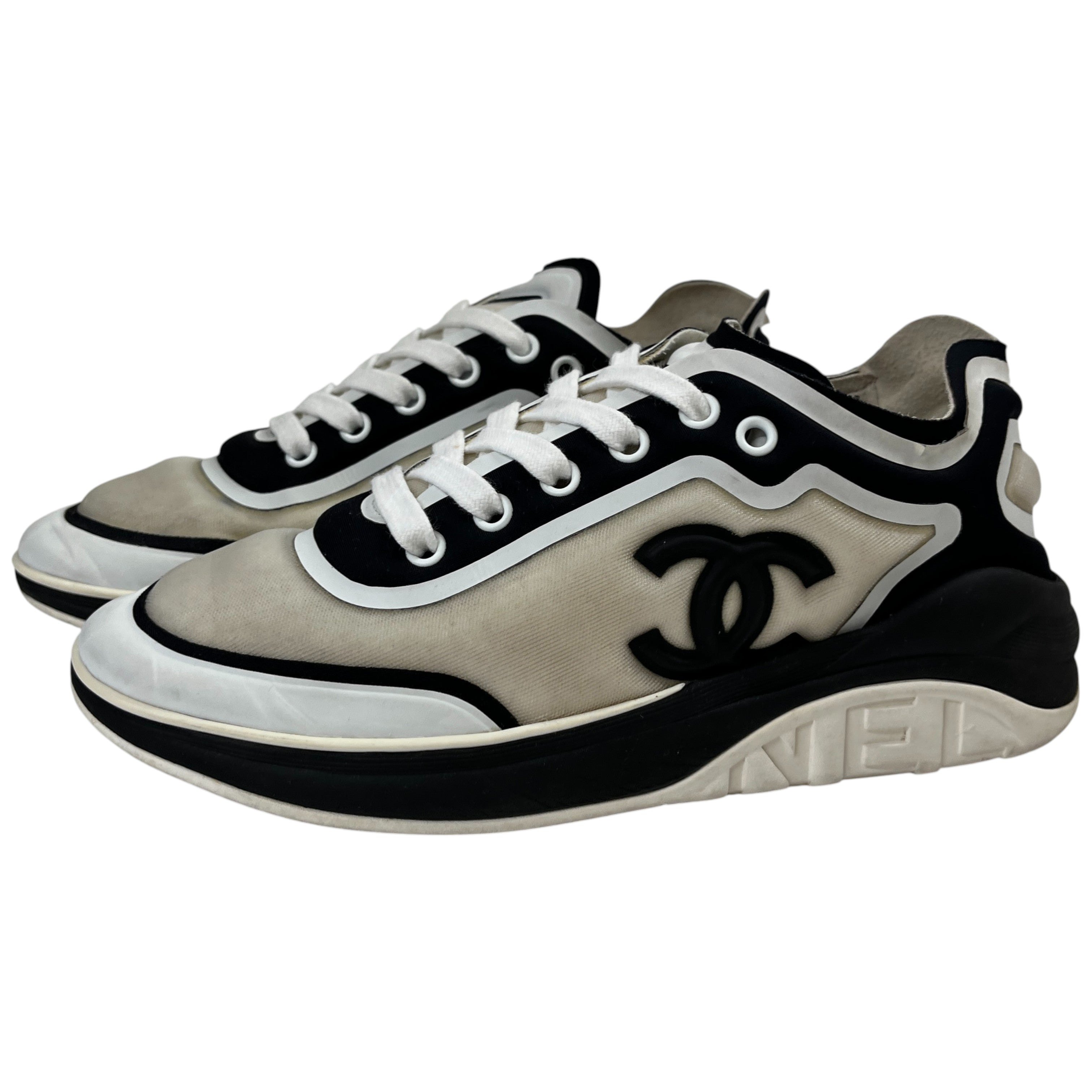 Women's Cc Logo Low Trainers Black Size EU 36 / UK 3