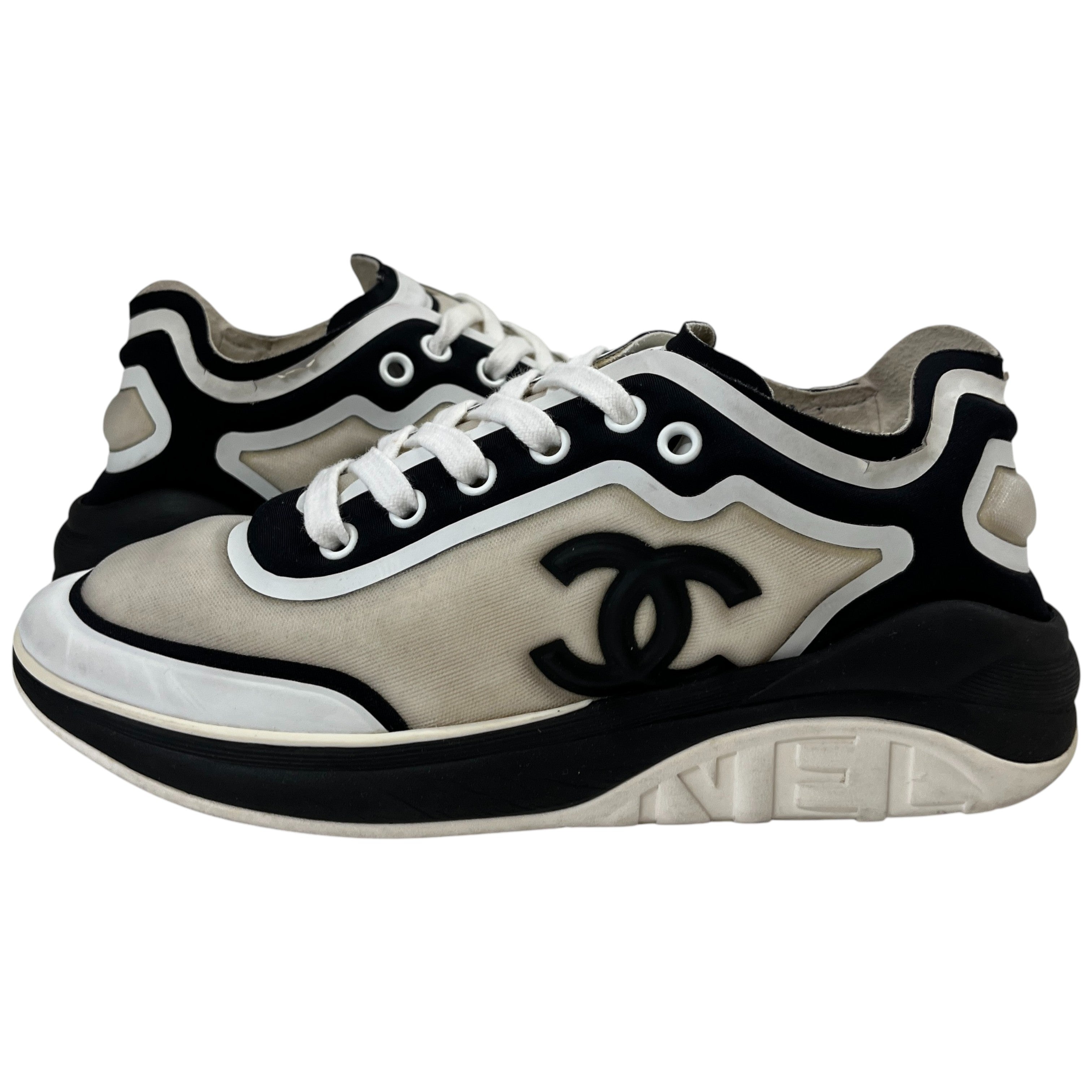 Women's Cc Logo Low Trainers Black Size EU 36 / UK 3