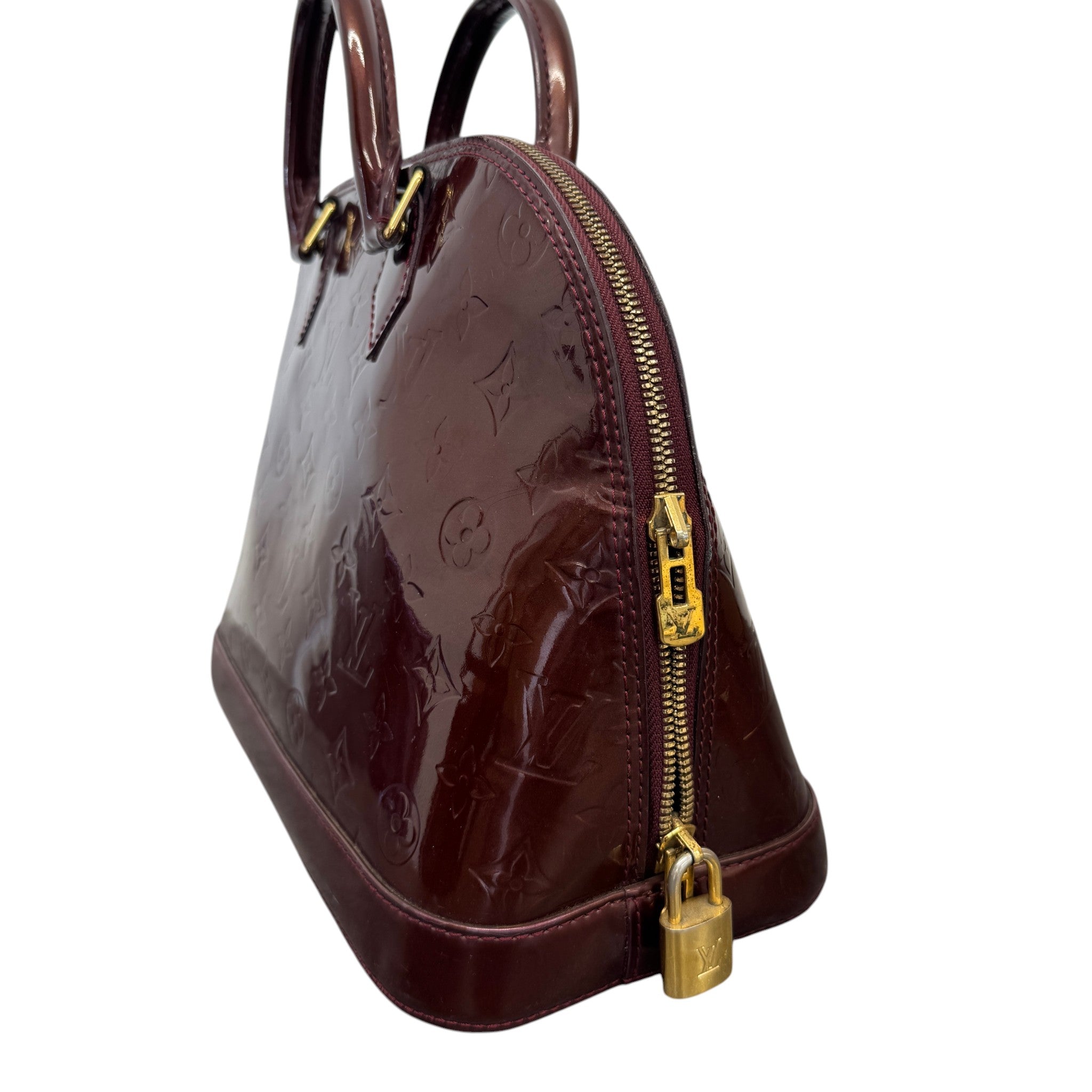 Women's Vernis Leather Alma Pm Bag Burgundy