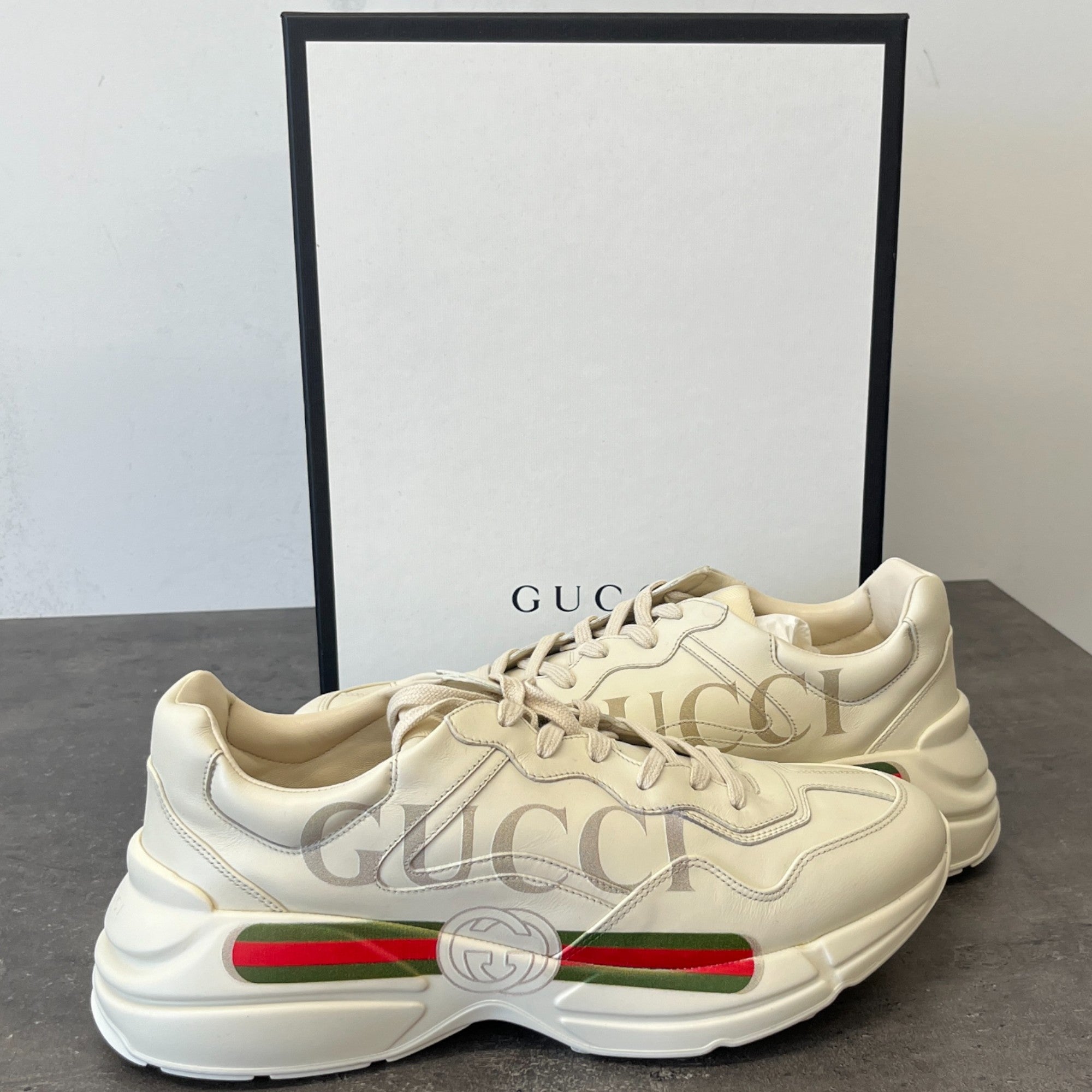 Men's Rhyton Low Trainers White Size EU 45.5 / UK 11.5