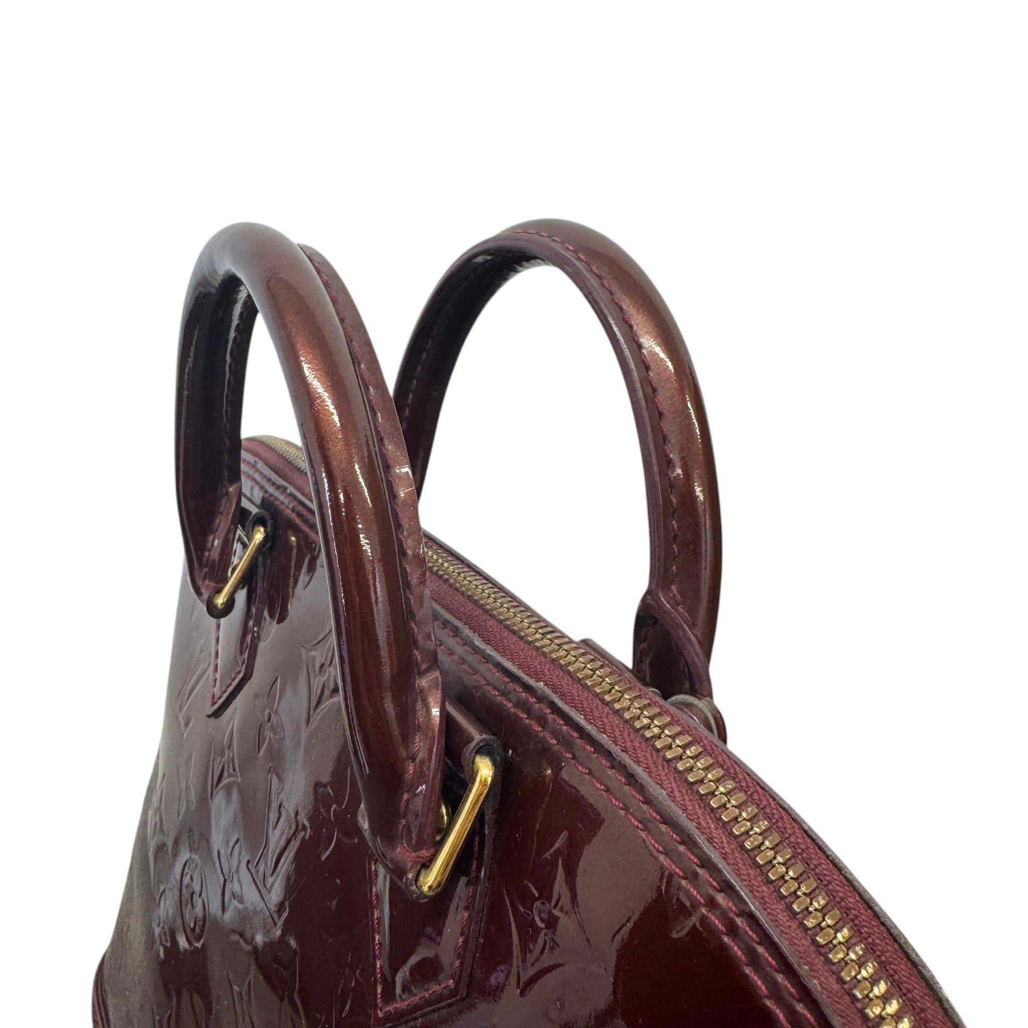 Women's Vernis Leather Alma Pm Bag Burgundy