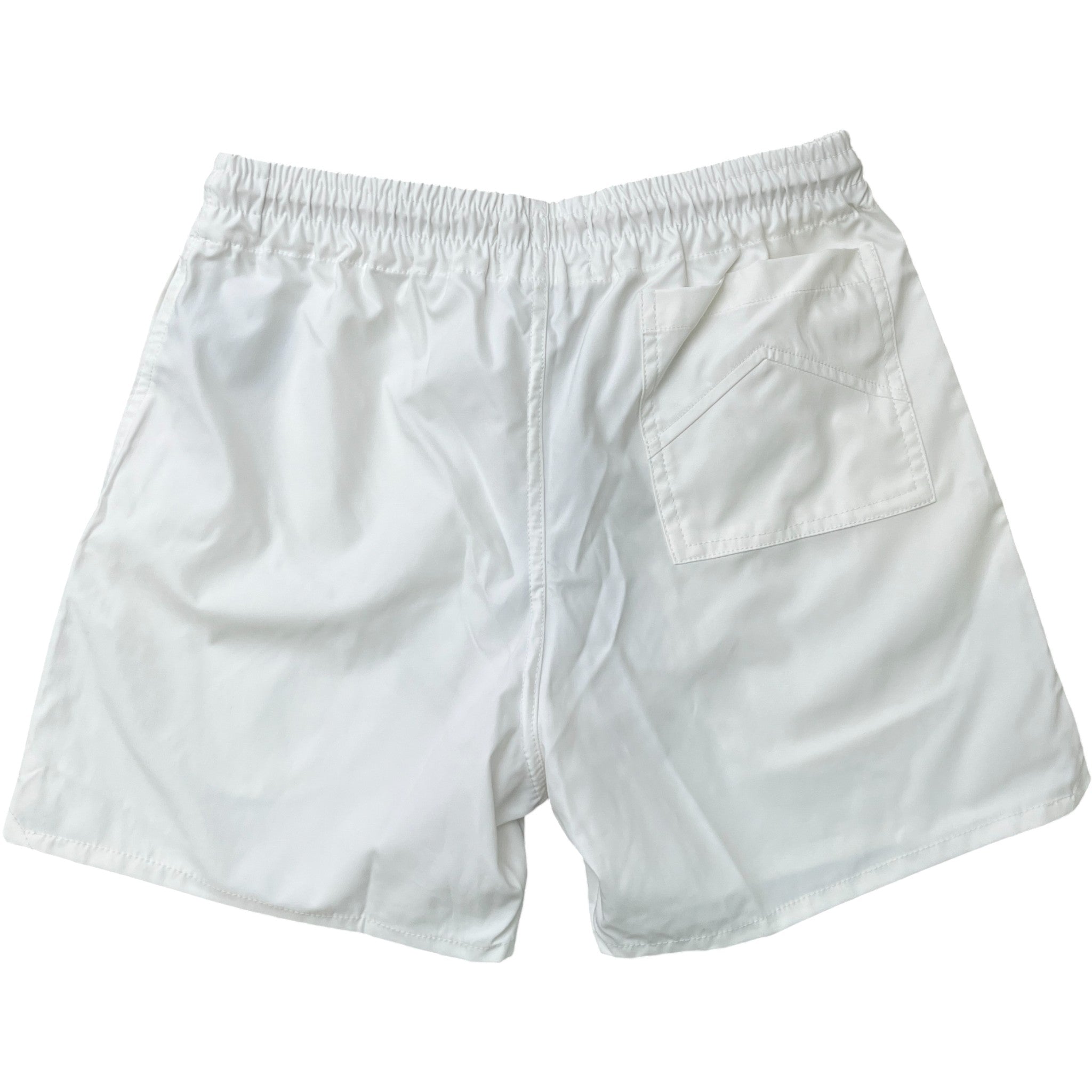 Men's Logo Print Swim Shorts White Size S