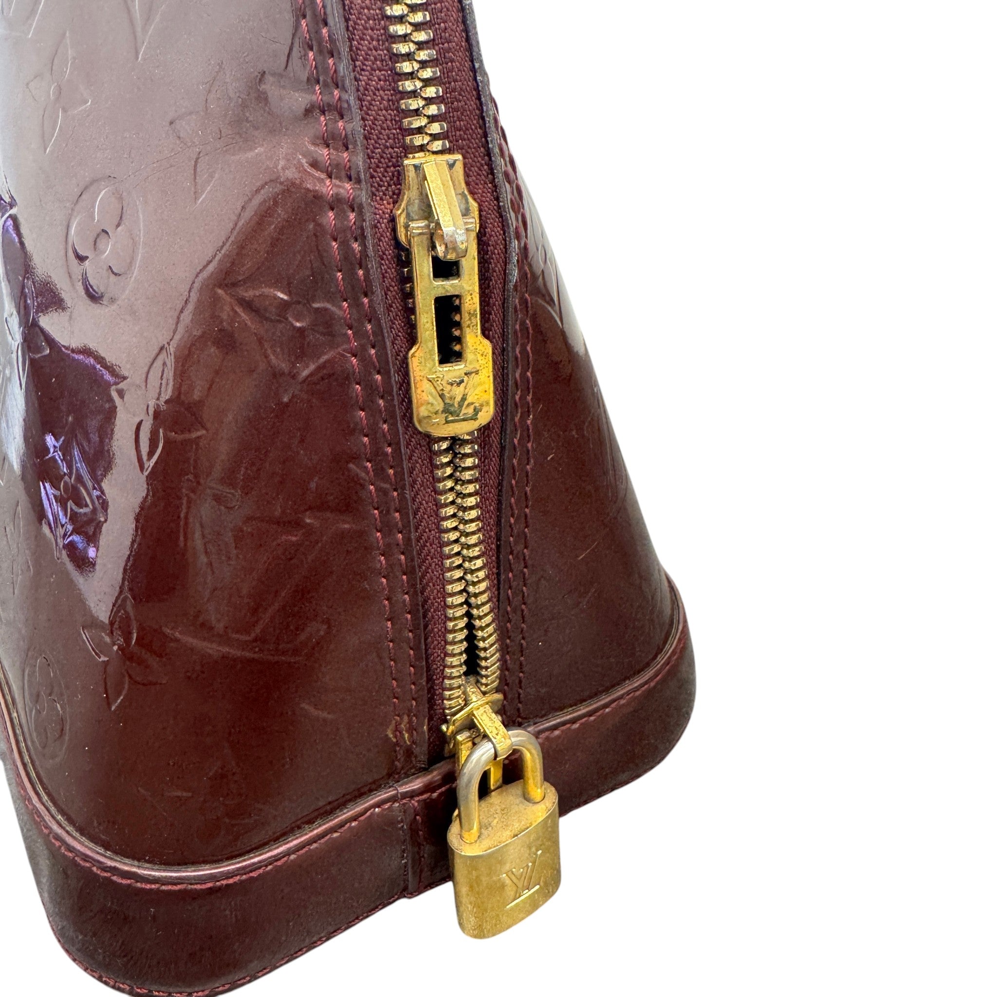 Women's Vernis Leather Alma Pm Bag Burgundy