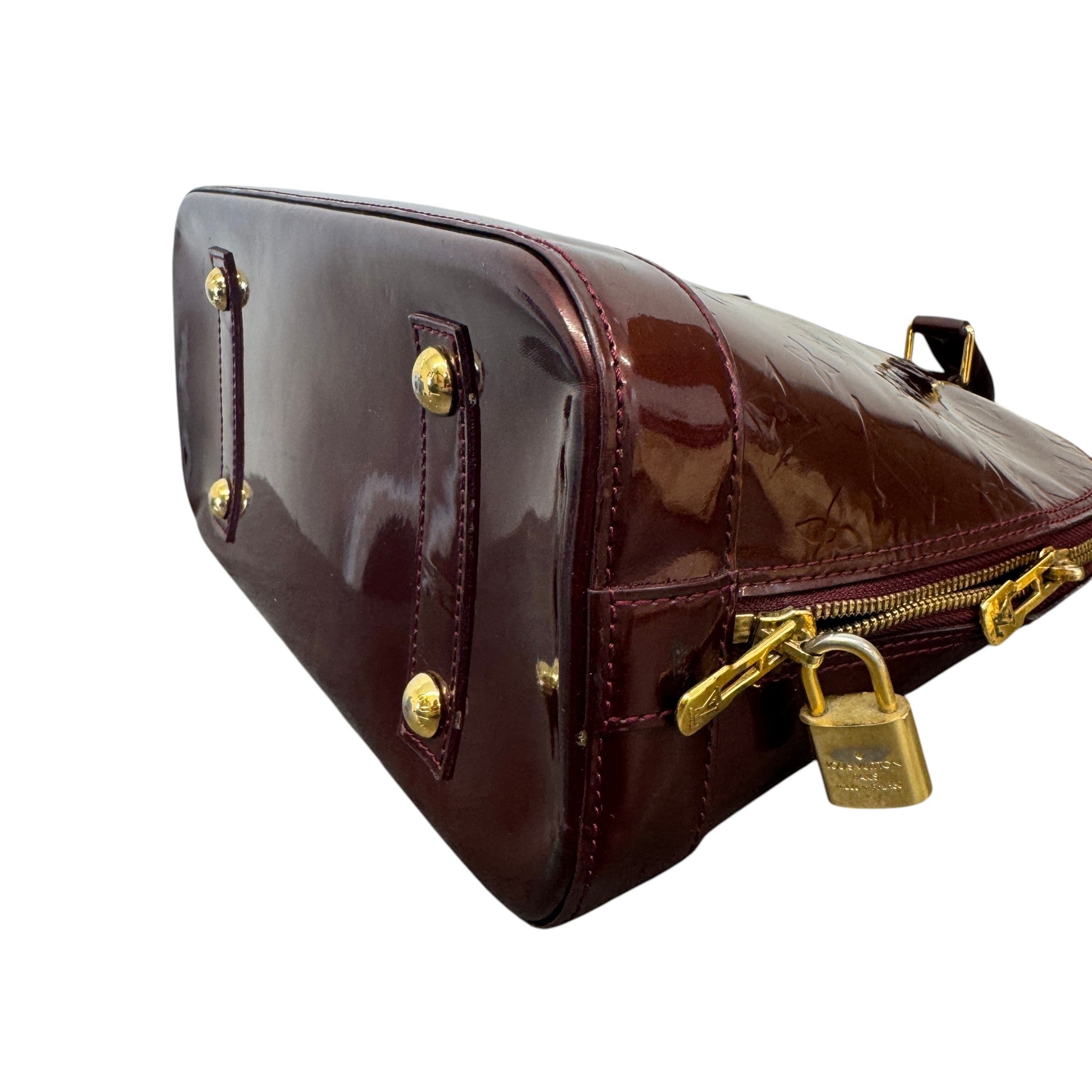Women's Vernis Leather Alma Pm Bag Burgundy
