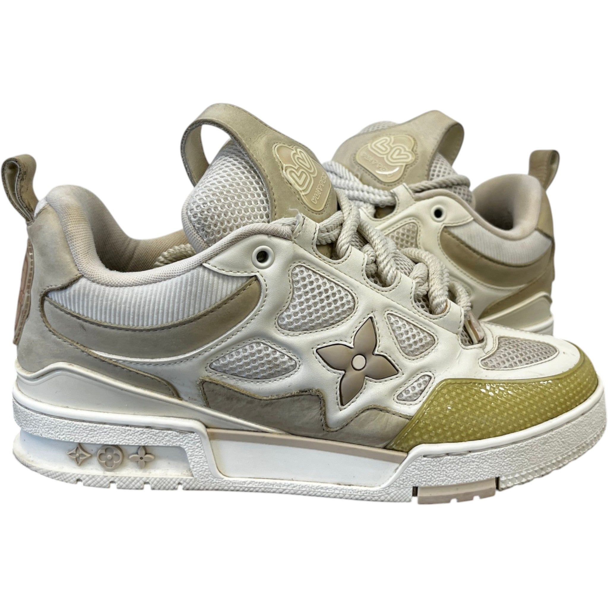 Men's Lv Skate Low Trainers Beige Size EU 40.5 / UK 6.5