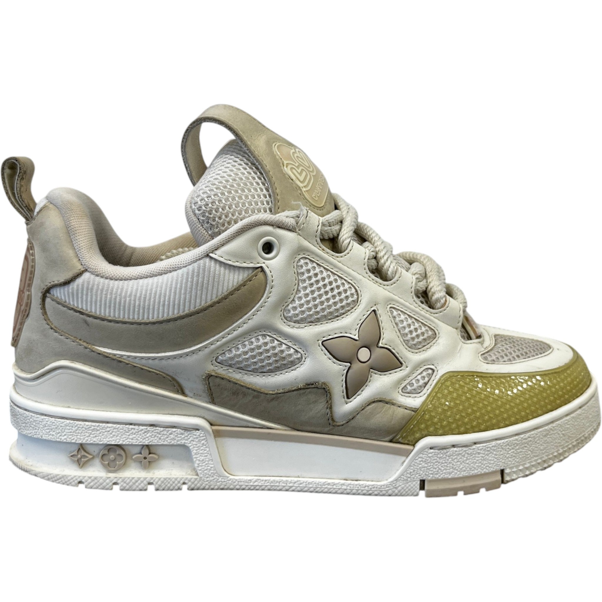 Men's Lv Skate Low Trainers Beige Size EU 40.5 / UK 6.5