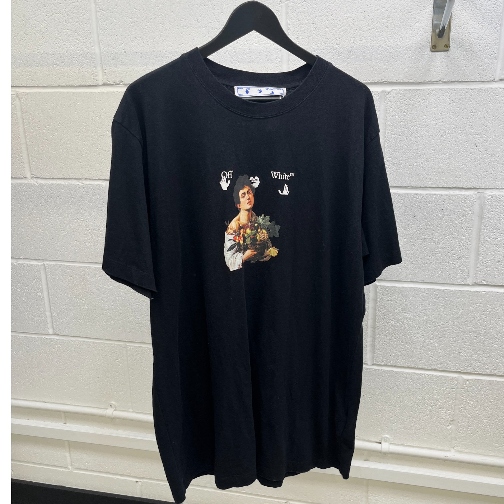 Men's Caravaggio Boy T-Shirt Black Size XXL