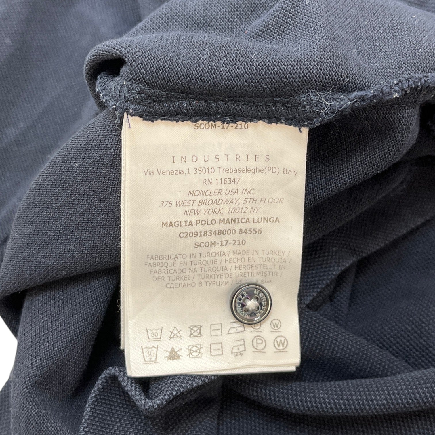 Men's Maglia Polo Shirt Navy Size L