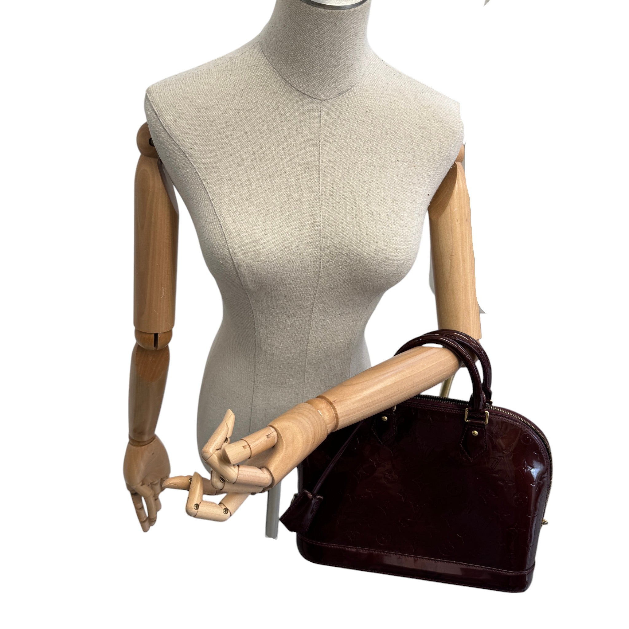 Women's Vernis Leather Alma Pm Bag Burgundy