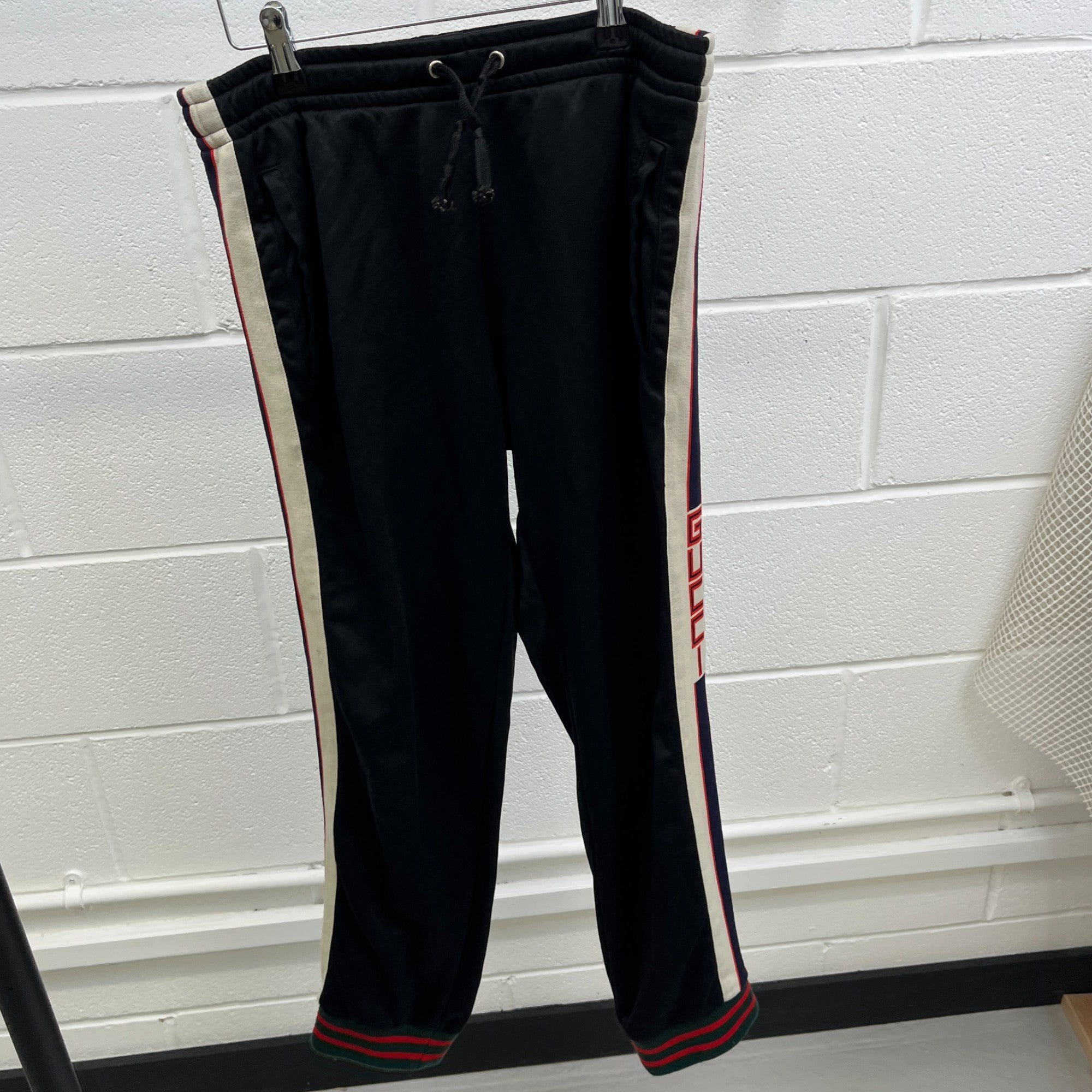 Men's Tape Logo Joggers Black Size XS