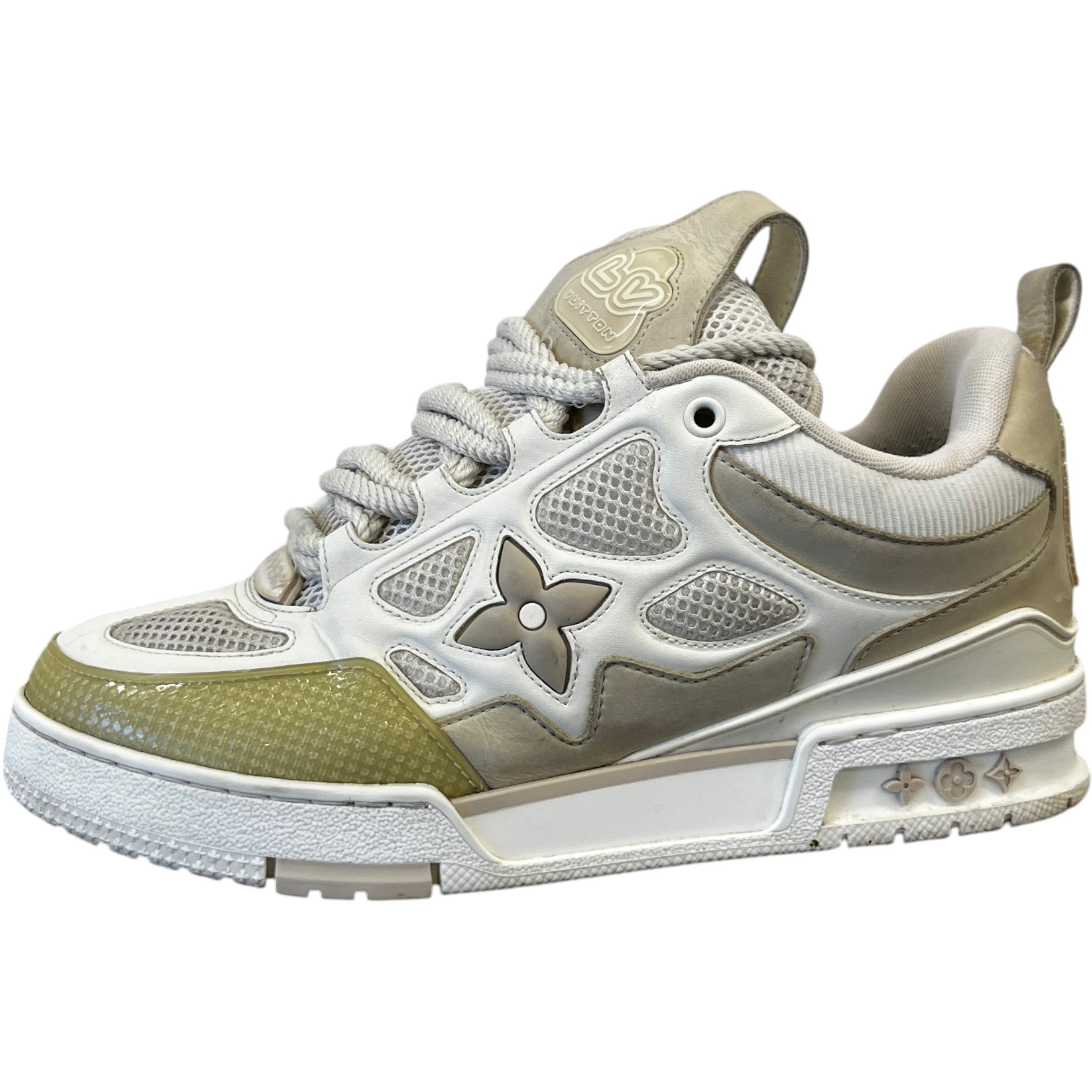 Men's Lv Skate Low Trainers Beige Size EU 40.5 / UK 6.5