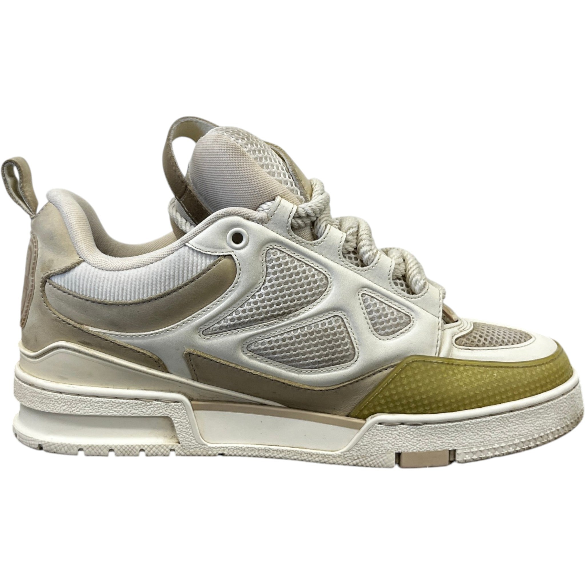 Men's Lv Skate Low Trainers Beige Size EU 40.5 / UK 6.5
