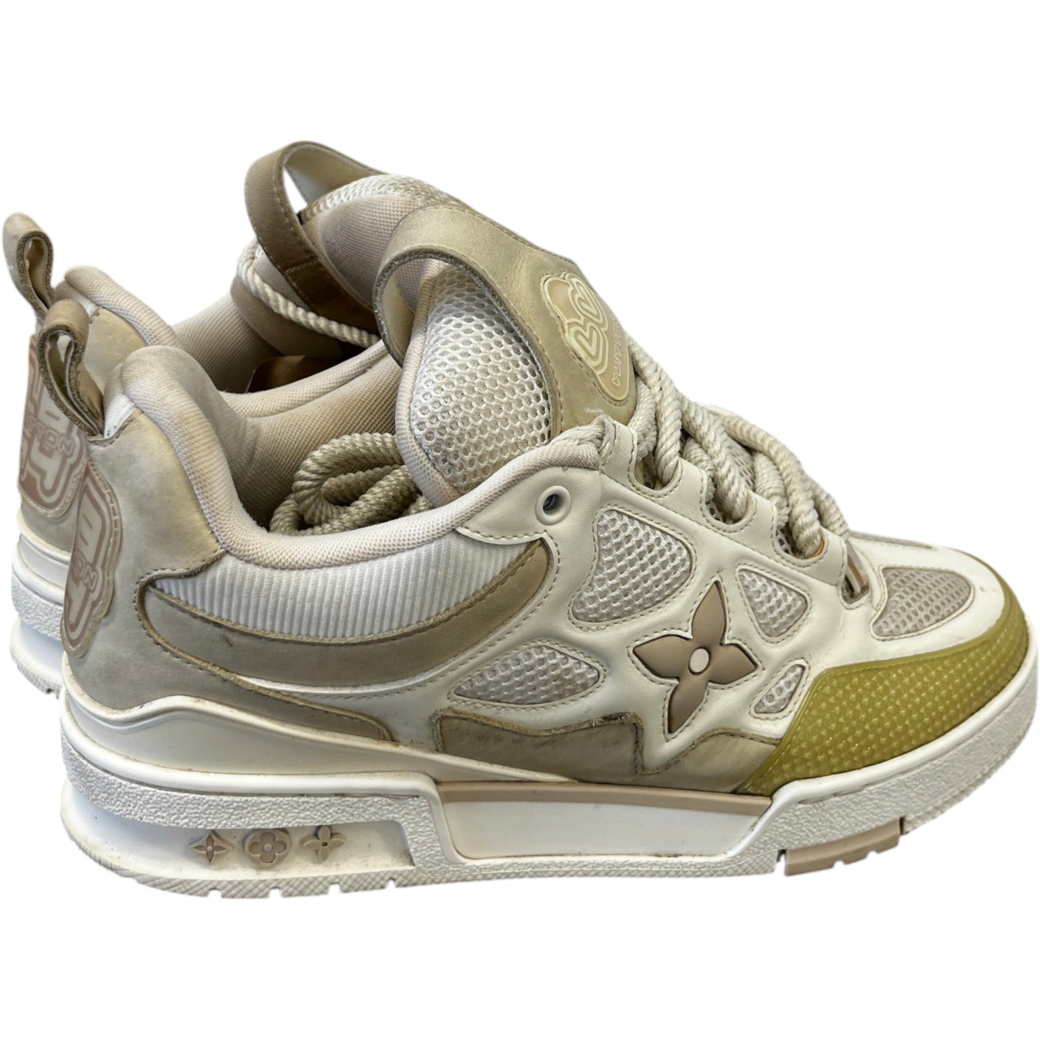 Men's Lv Skate Low Trainers Beige Size EU 40.5 / UK 6.5