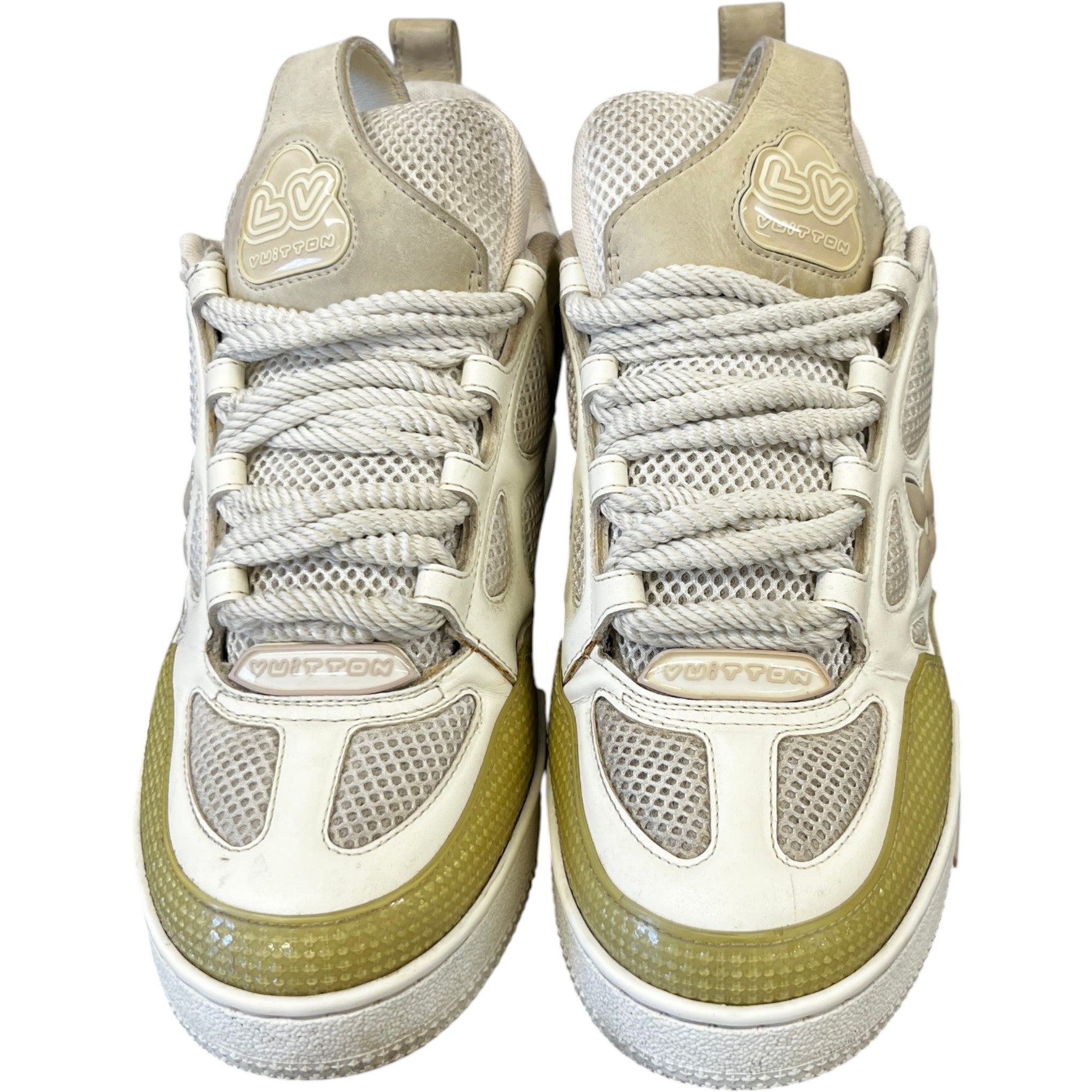 Men's Lv Skate Low Trainers Beige Size EU 40.5 / UK 6.5