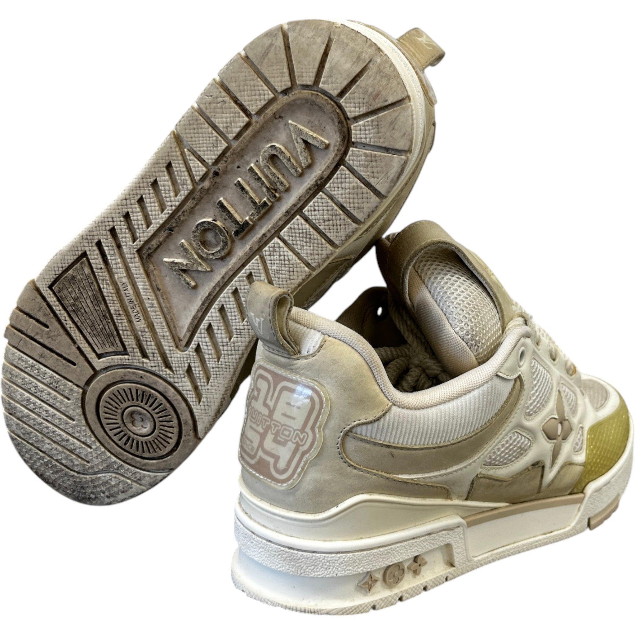 Men's Lv Skate Low Trainers Beige Size EU 40.5 / UK 6.5