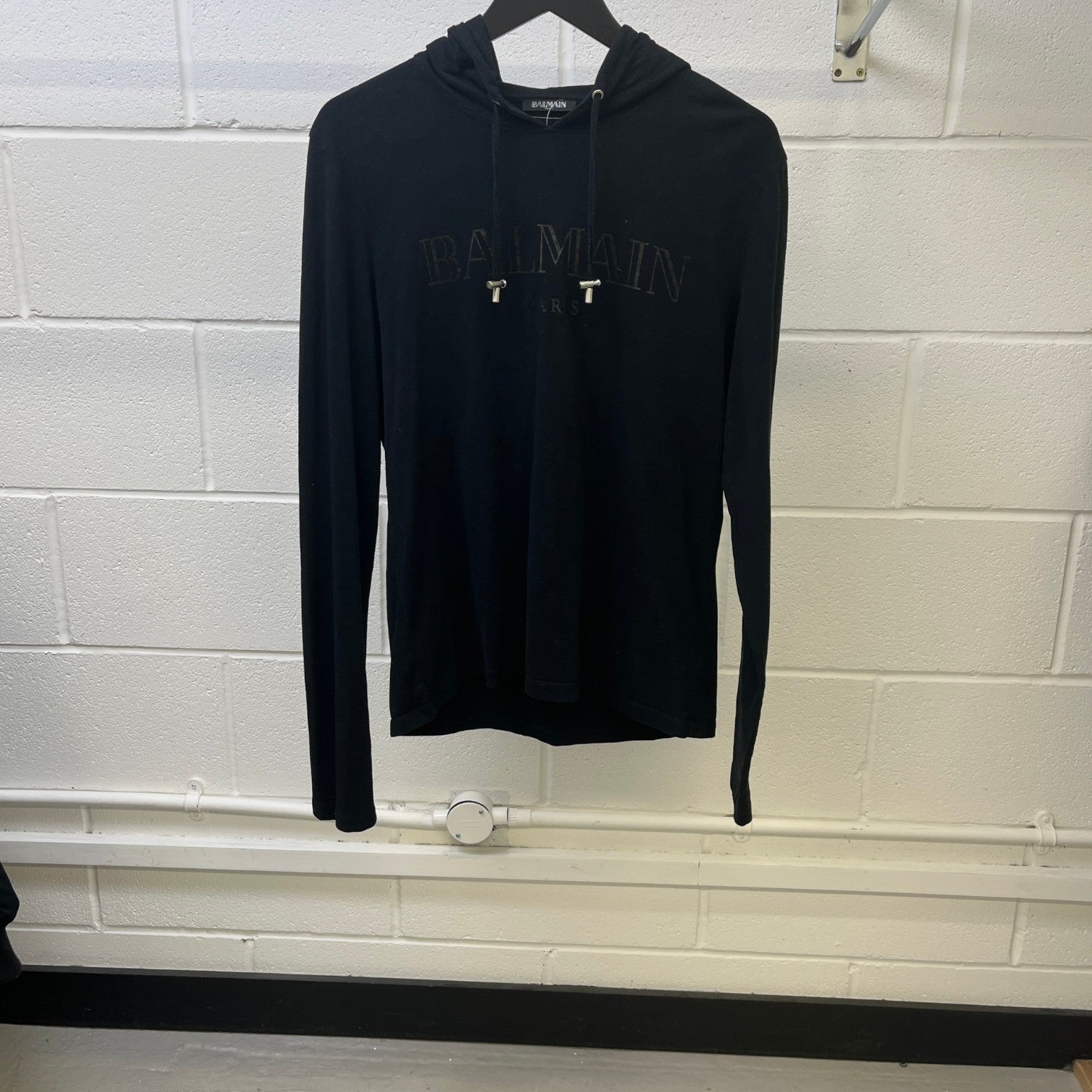 Men's Logo Print Hoodie Black Size L