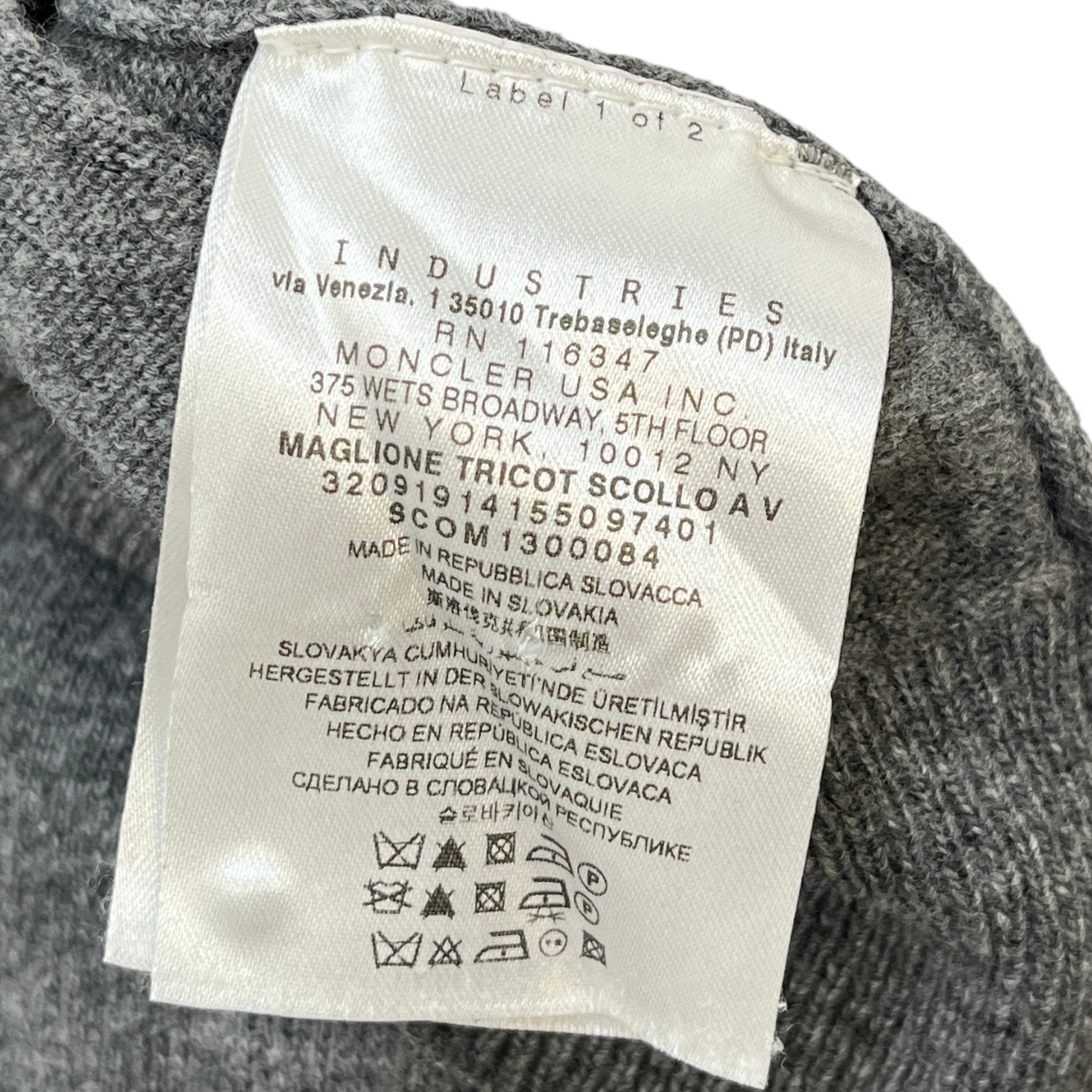 Men's Maglione Tricot Jumper Grey Size M
