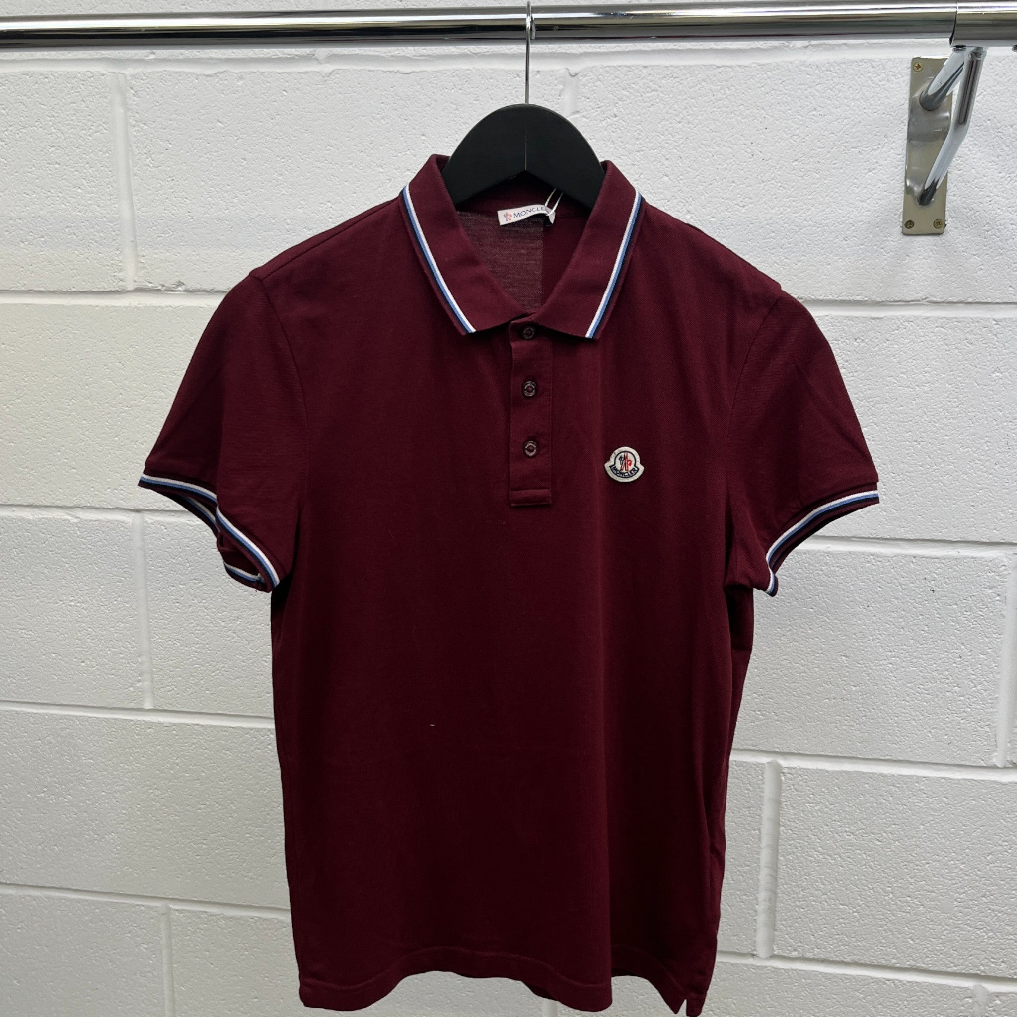 Men's Polo Manica Corta Polo Shirt Burgundy Size S