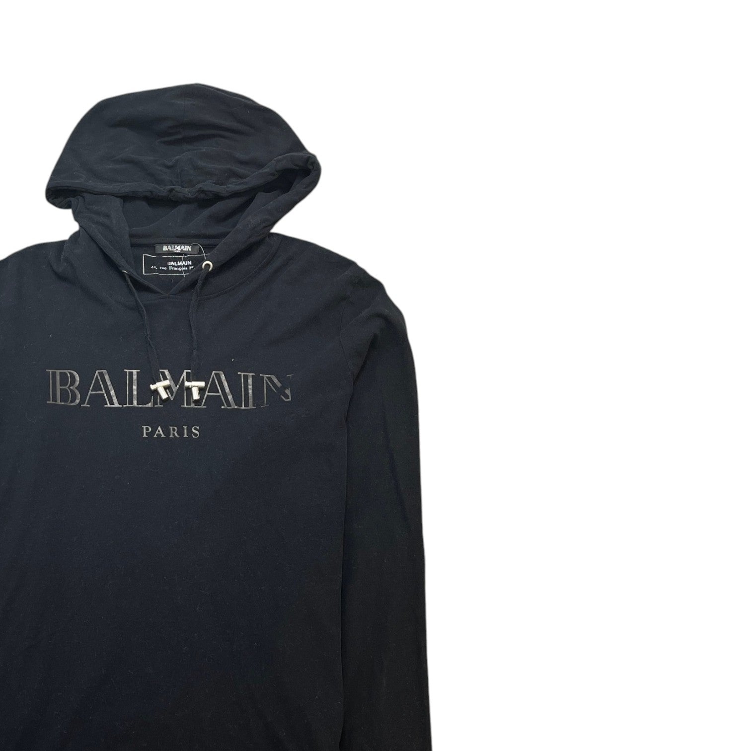 Men's Logo Print Hoodie Black Size L