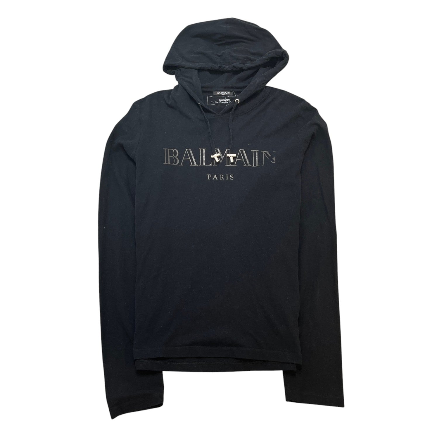 Men's Logo Print Hoodie Black Size L