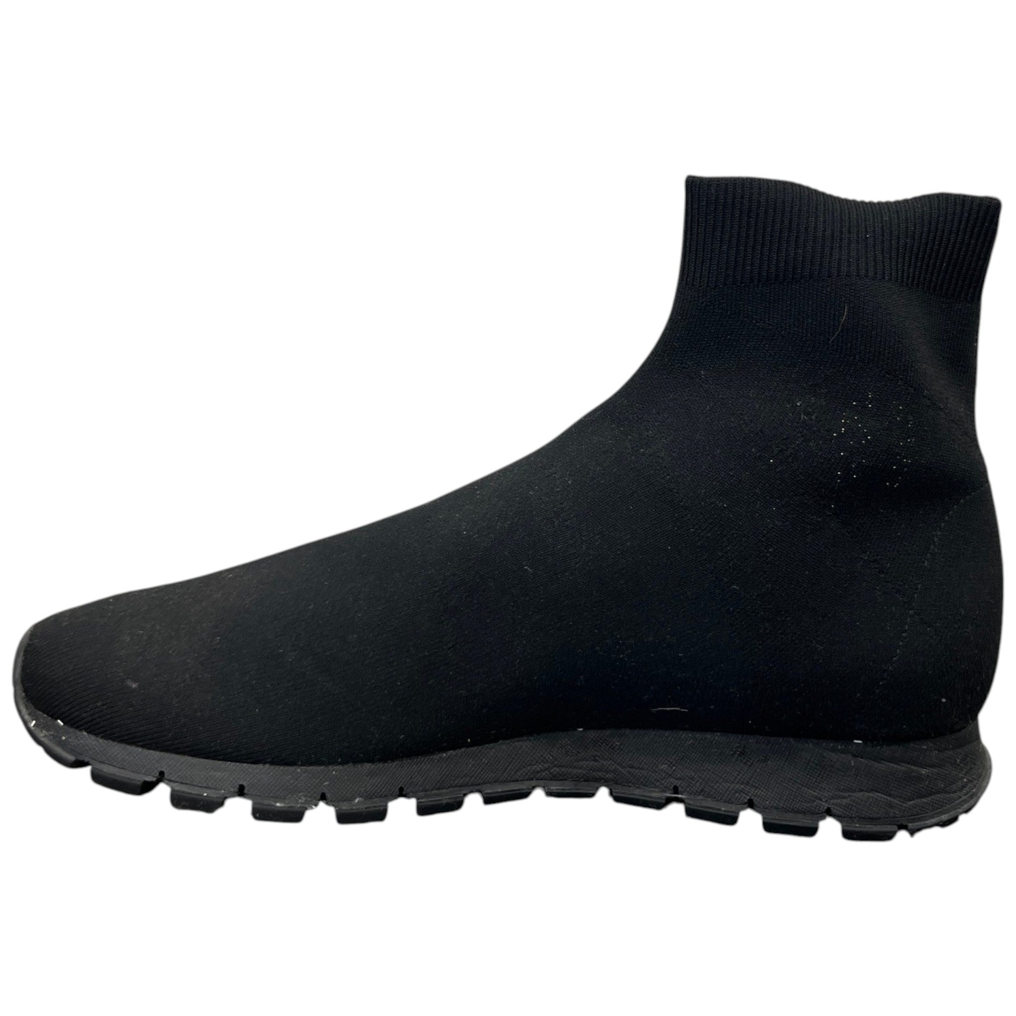 Men's Knit Fabric Sock Runner High Trainers Black Size EU 42 / UK 8