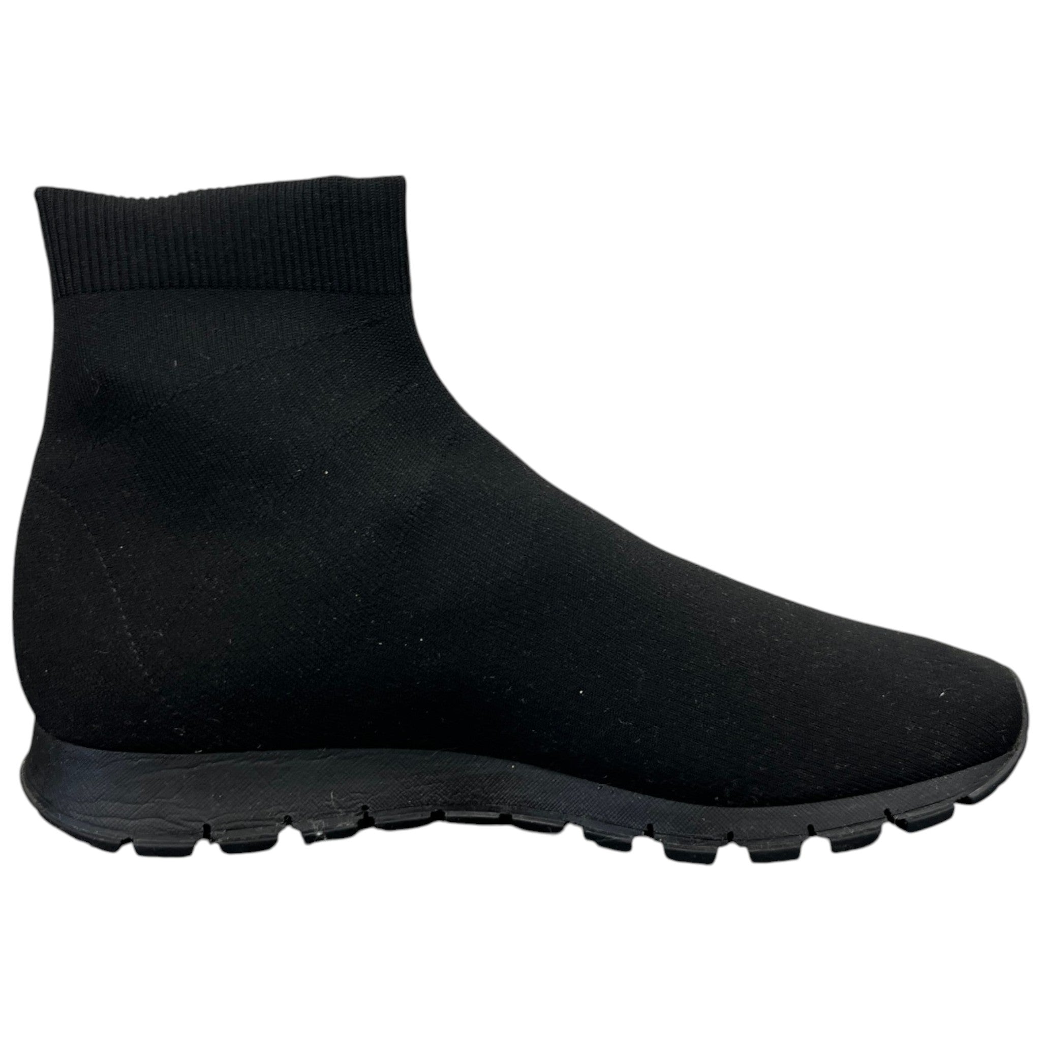 Men's Knit Fabric Sock Runner High Trainers Black Size EU 42 / UK 8