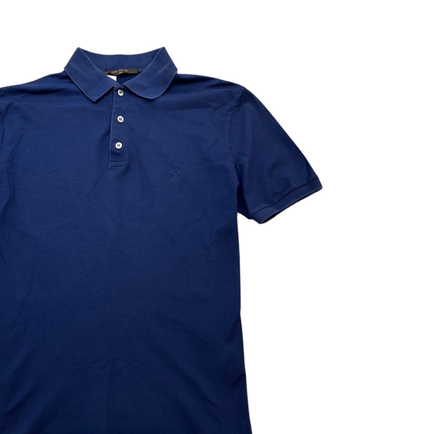 Men's Embroidered Logo Polo Shirt Navy Size M