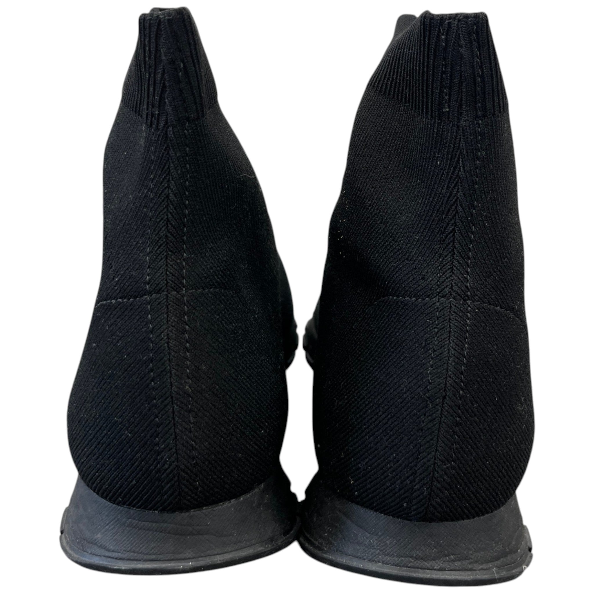 Men's Knit Fabric Sock Runner High Trainers Black Size EU 42 / UK 8