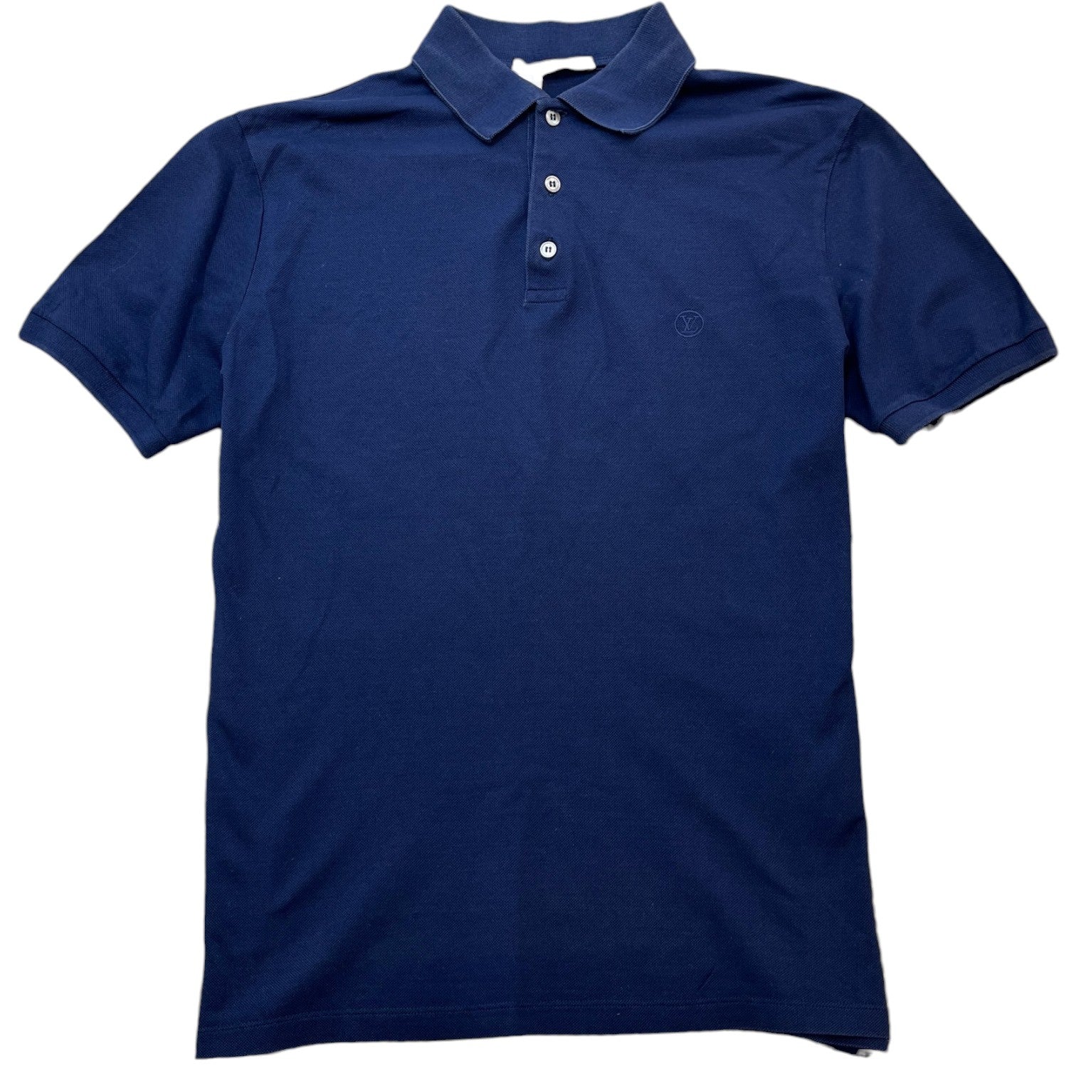 Men's Embroidered Logo Polo Shirt Navy Size M
