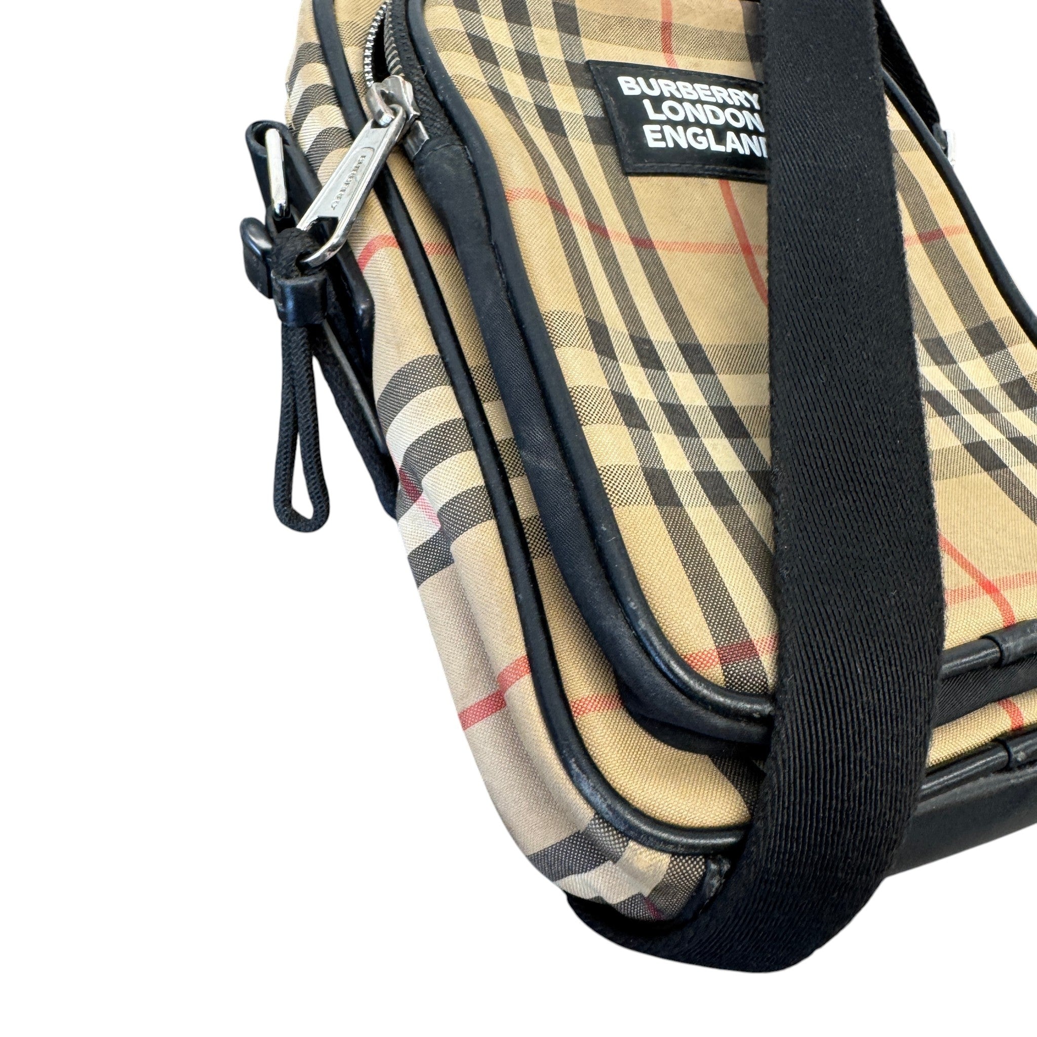 Men's Freddie Vintage Check Messenger Bag Beige
