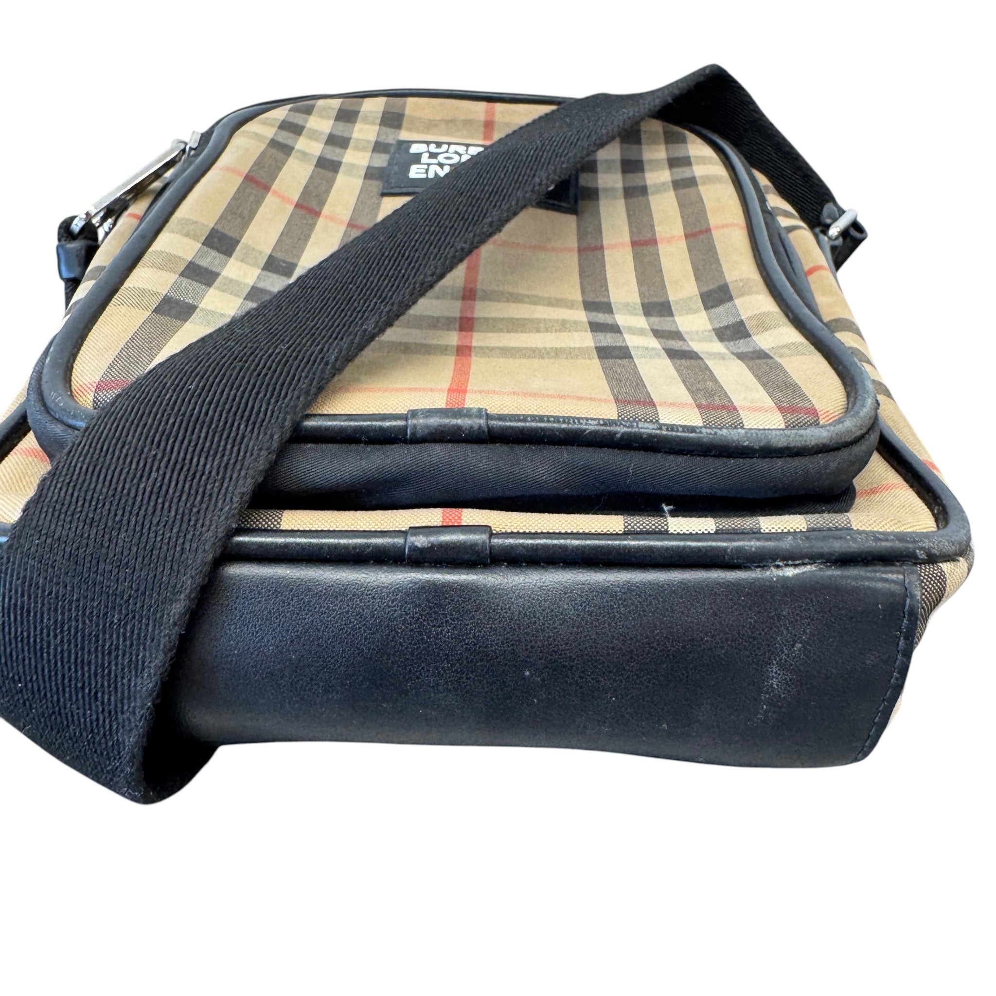 Men's Freddie Vintage Check Messenger Bag Beige