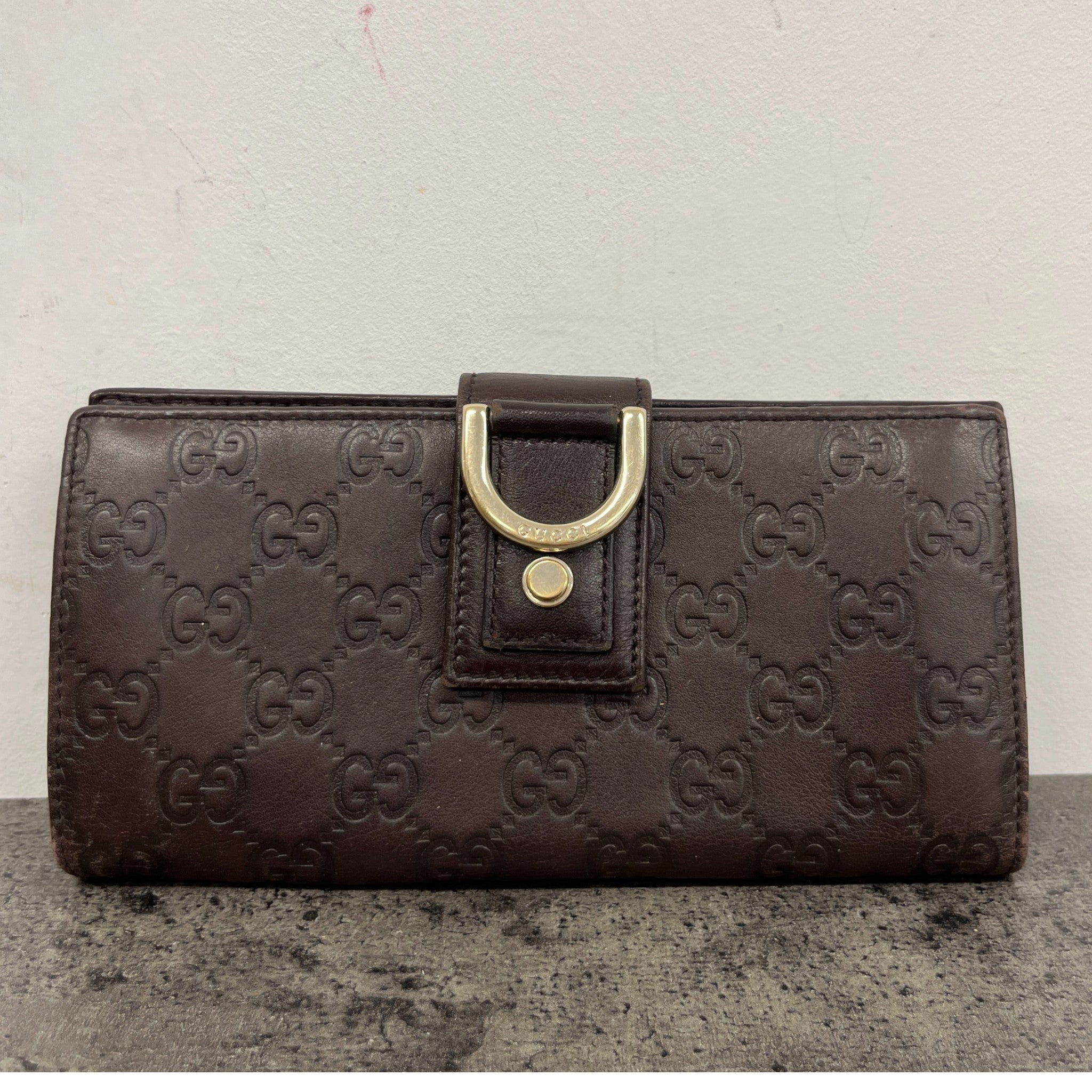 Women's Guccissima Abbey D-Ring Wallet Brown