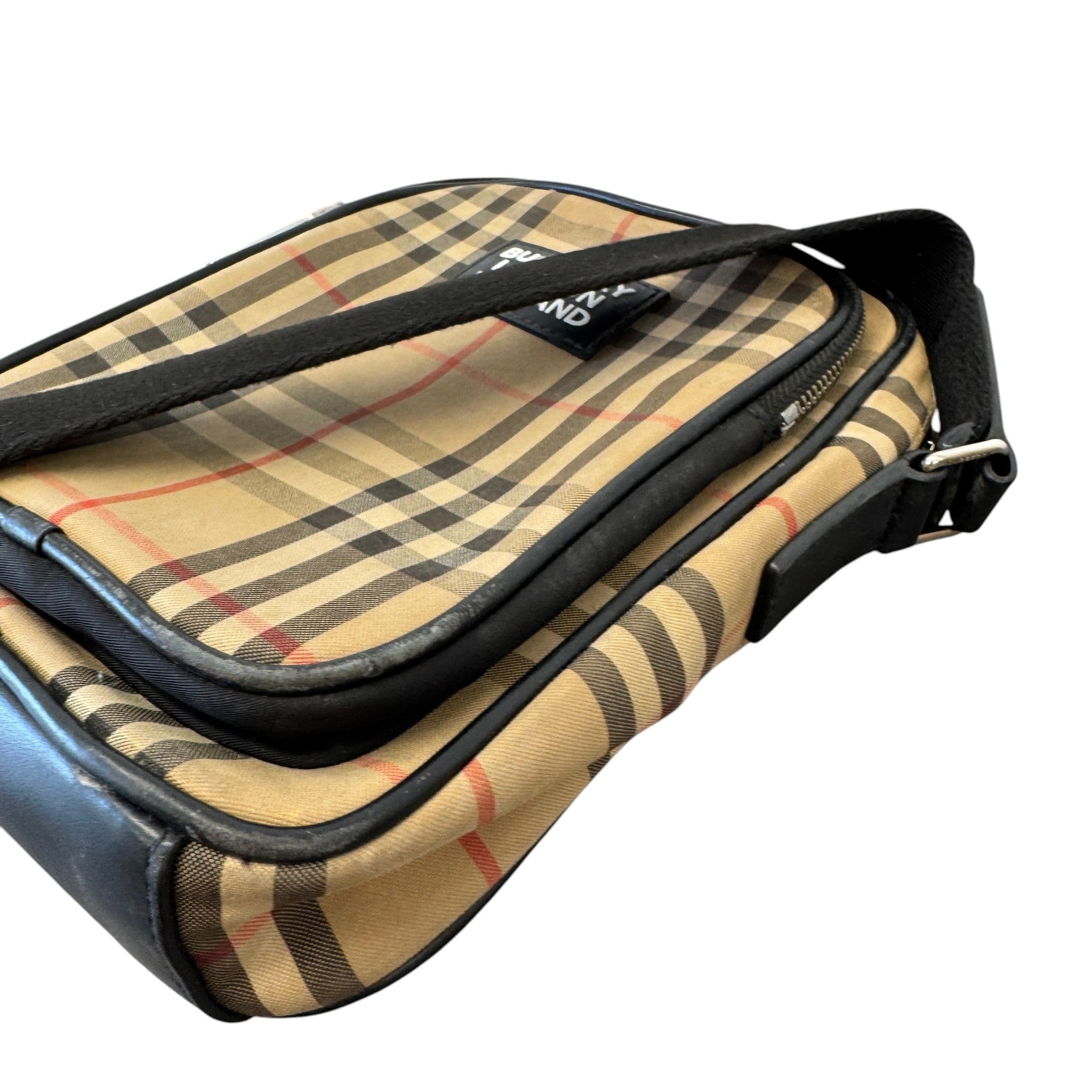Men's Freddie Vintage Check Messenger Bag Beige