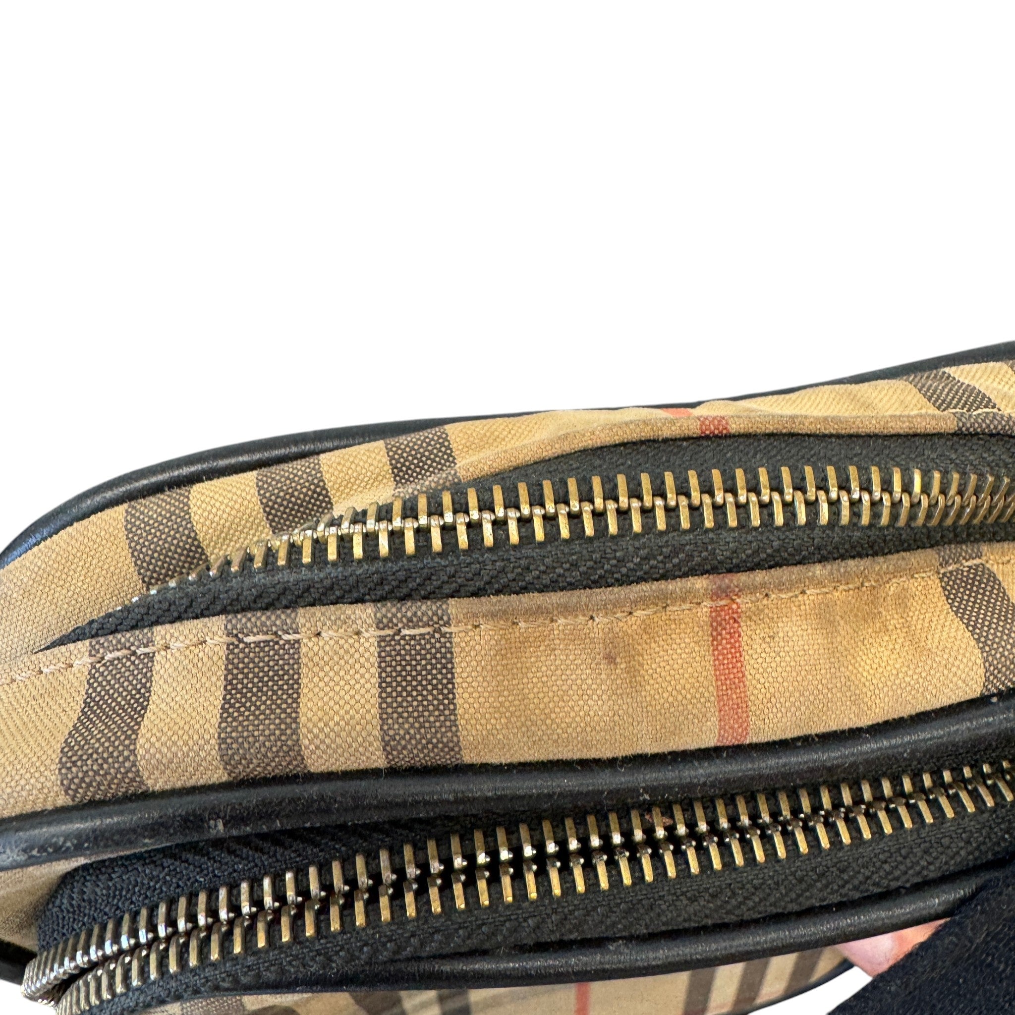 Men's Freddie Vintage Check Messenger Bag Beige