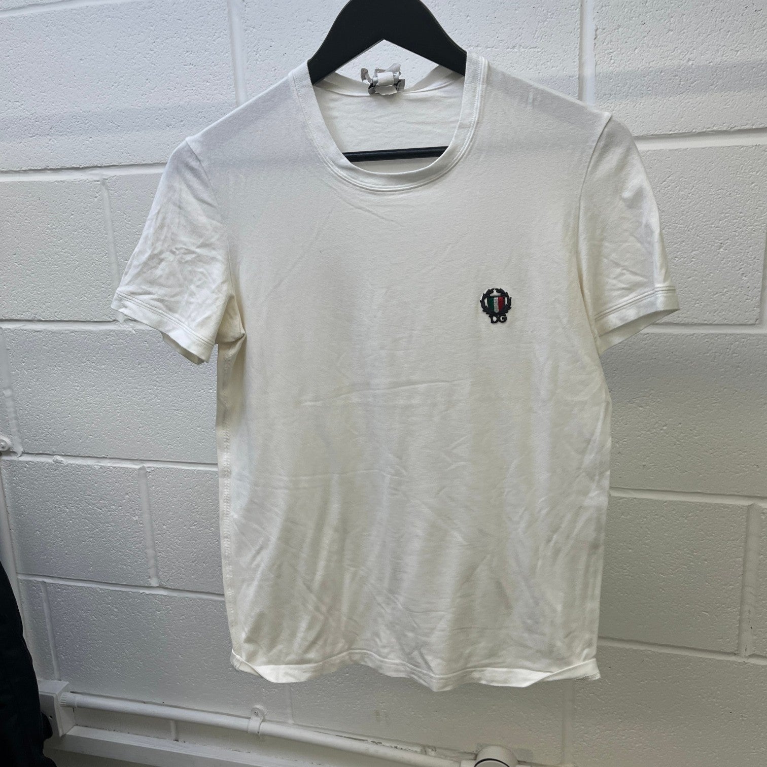 Men's Embroidered Logo T-Shirt White Size XS