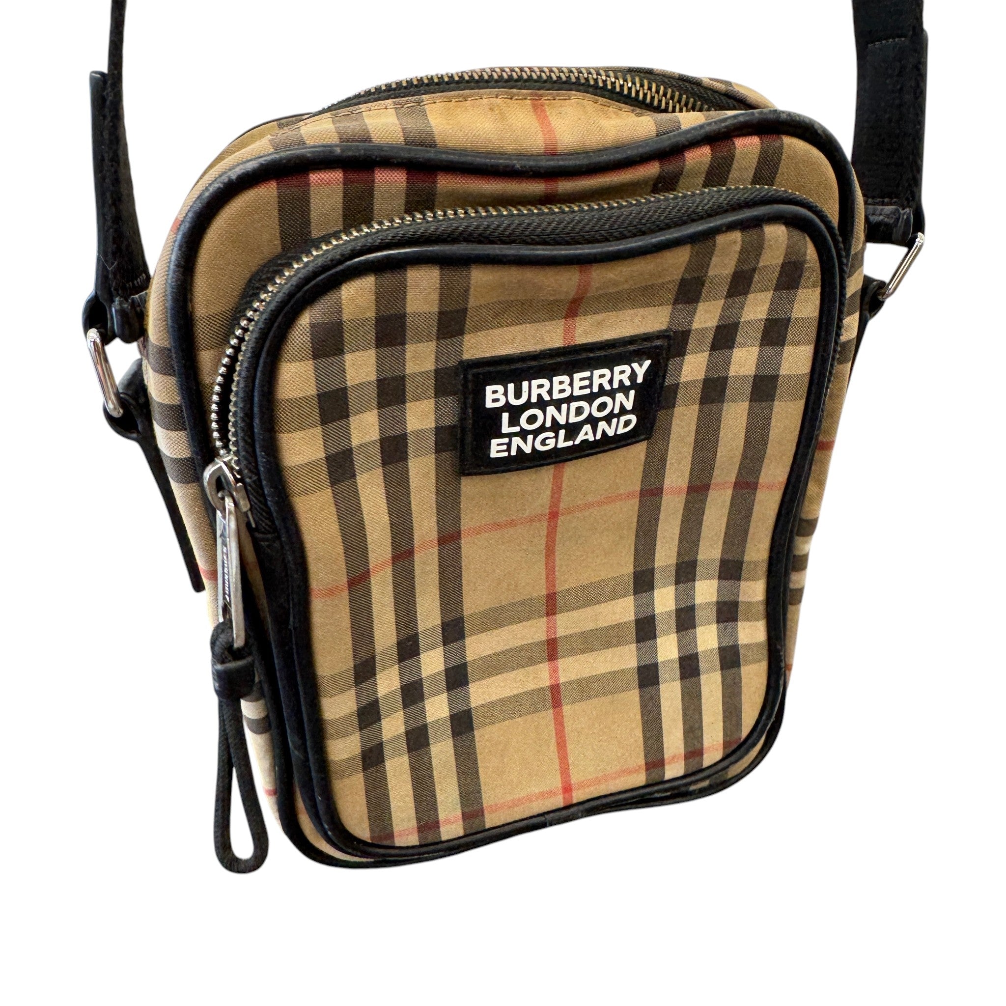 Men's Freddie Vintage Check Messenger Bag Beige
