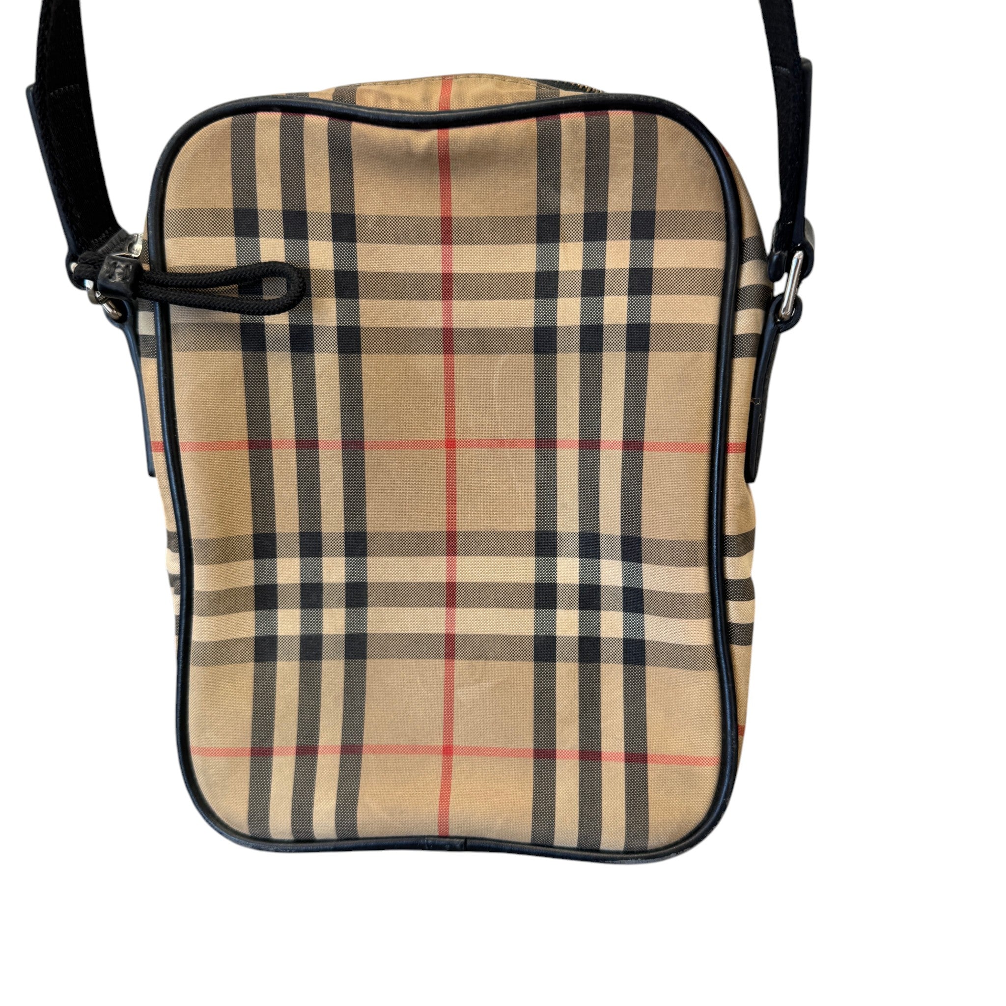 Men's Freddie Vintage Check Messenger Bag Beige