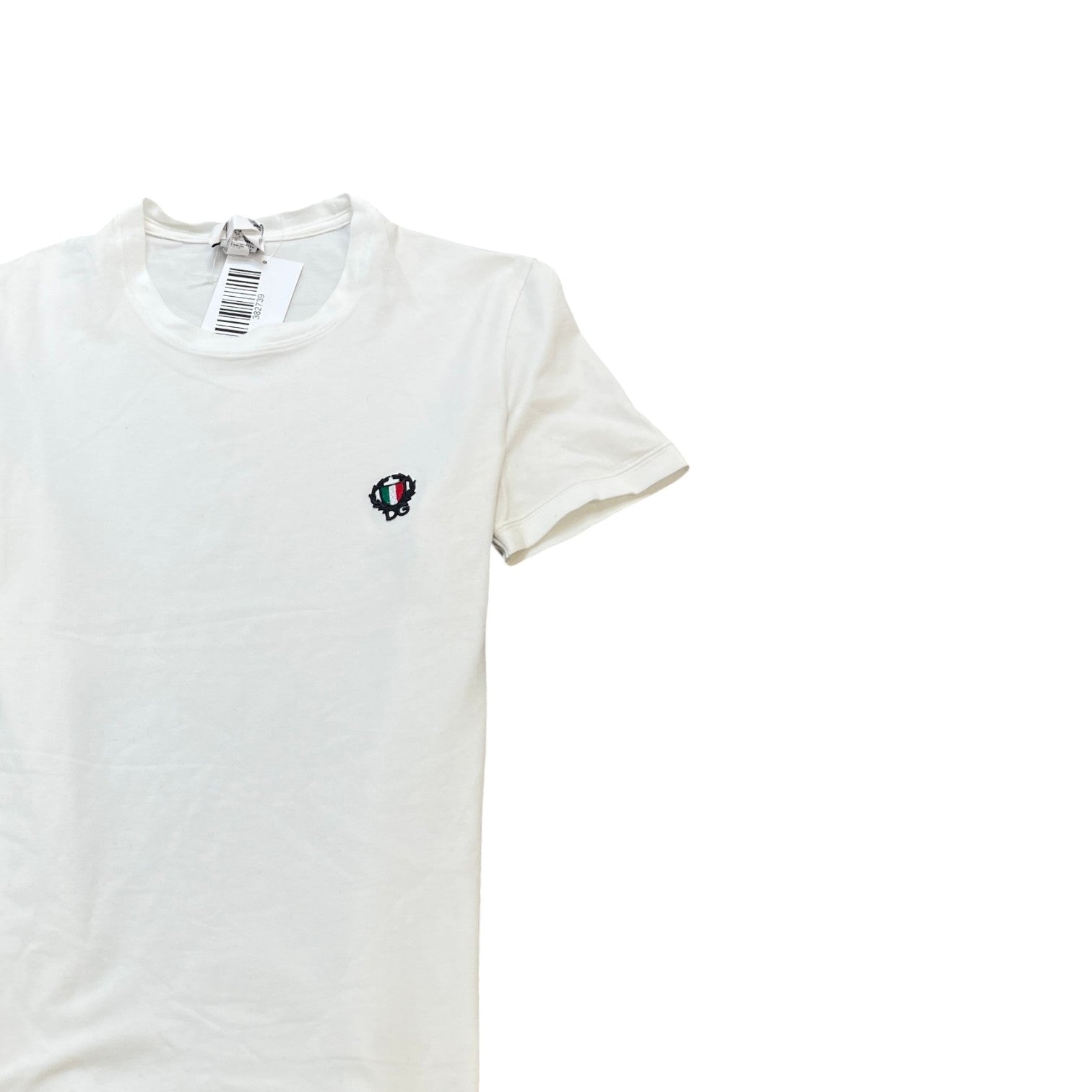 Men's Embroidered Logo T-Shirt White Size XS