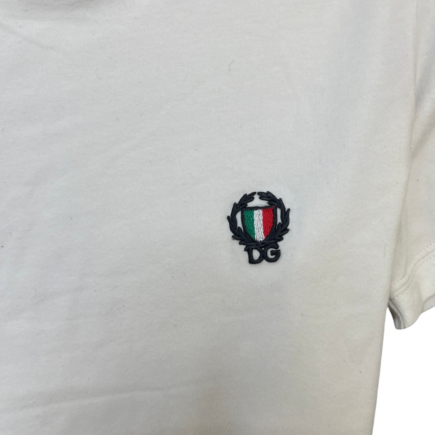 Men's Embroidered Logo T-Shirt White Size XS