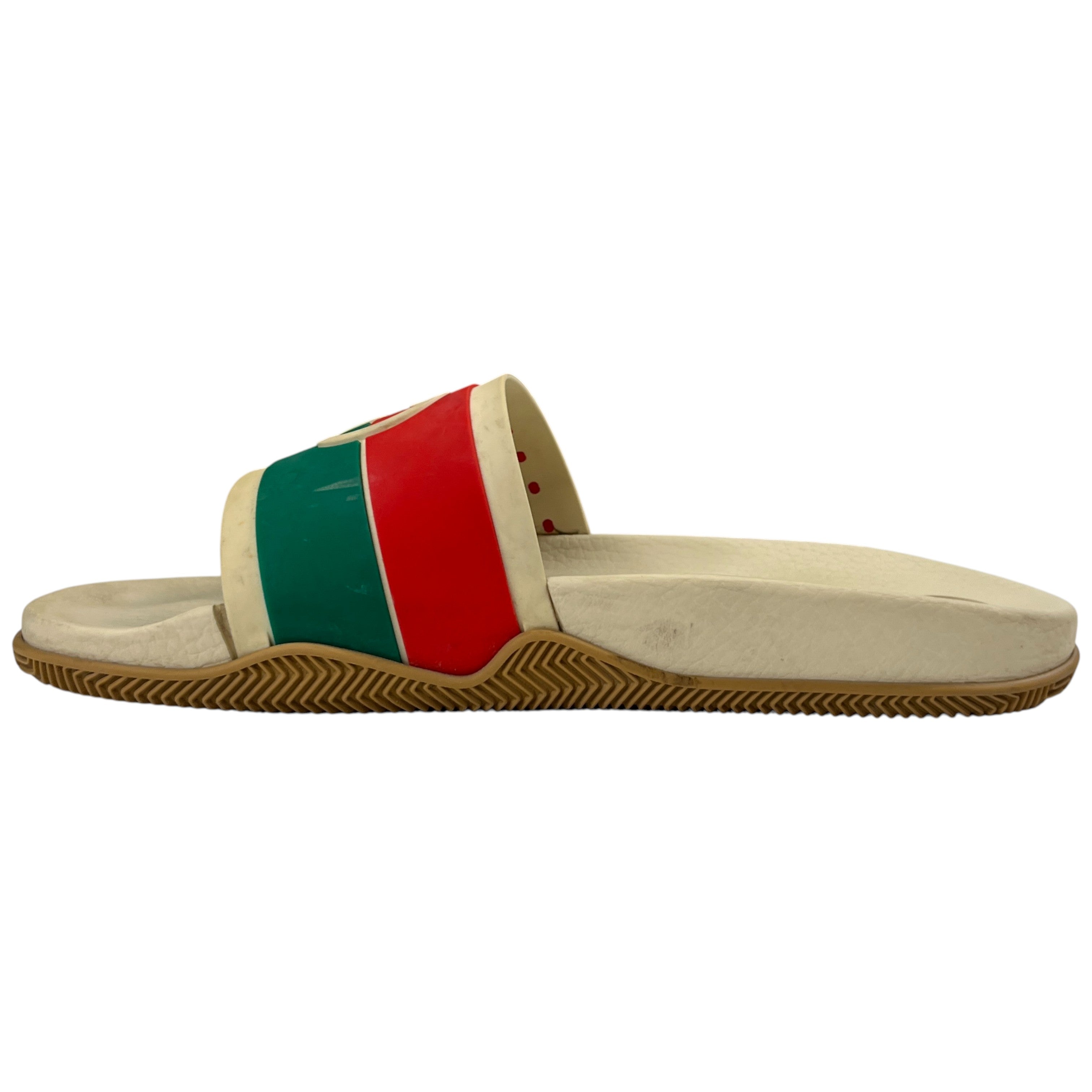 Men's Interlocking G Web Slides Beige Size EU 44 / UK 10