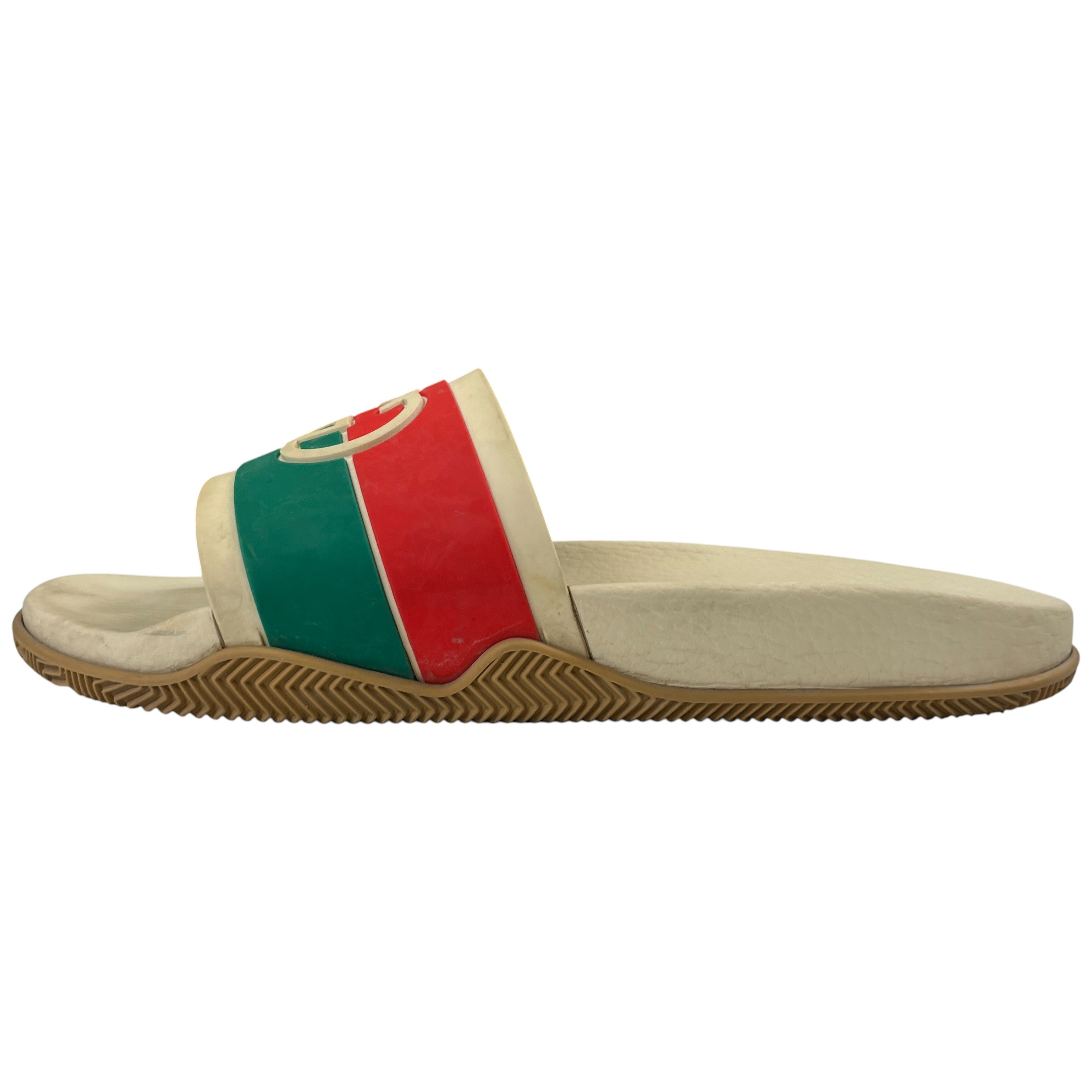 Men's Interlocking G Web Slides Beige Size EU 44 / UK 10